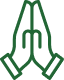 Illustration of two hands pressed together in prayer or greeting