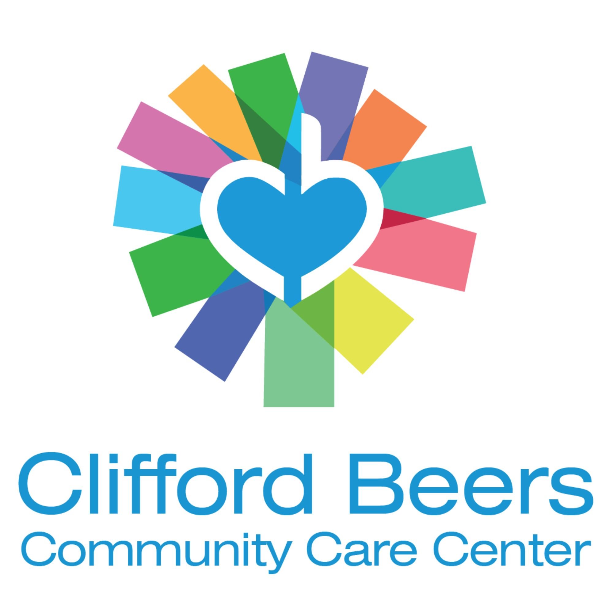Logo of Clifford Beers Community Care Center with a multicolored abstract design and a stylized heart symbol.