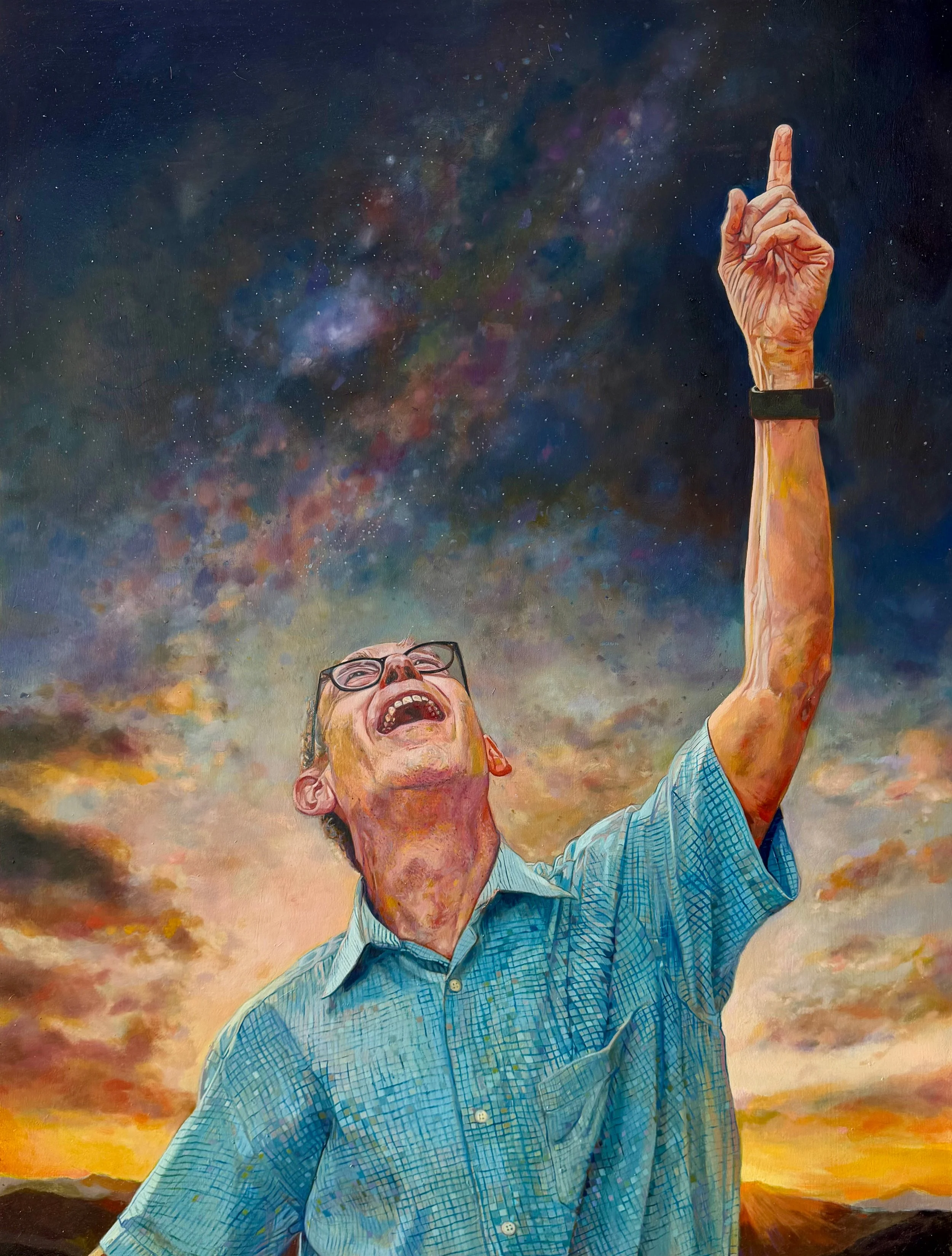 Reminder to Look Up, 30 x 40 in, oil on panel, 2026
