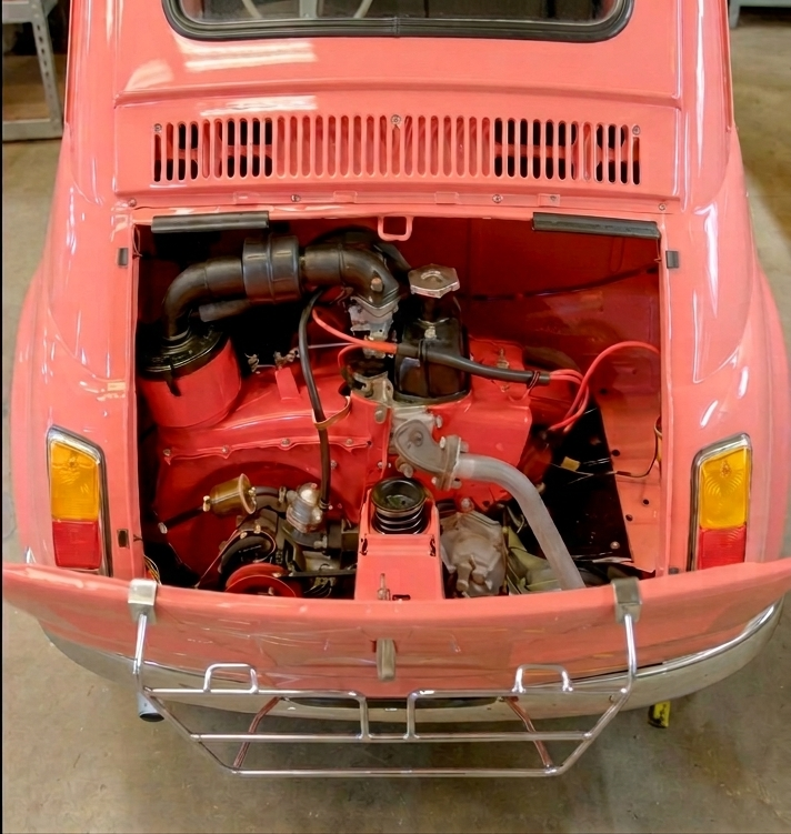 Original combustion engine before EV conversion