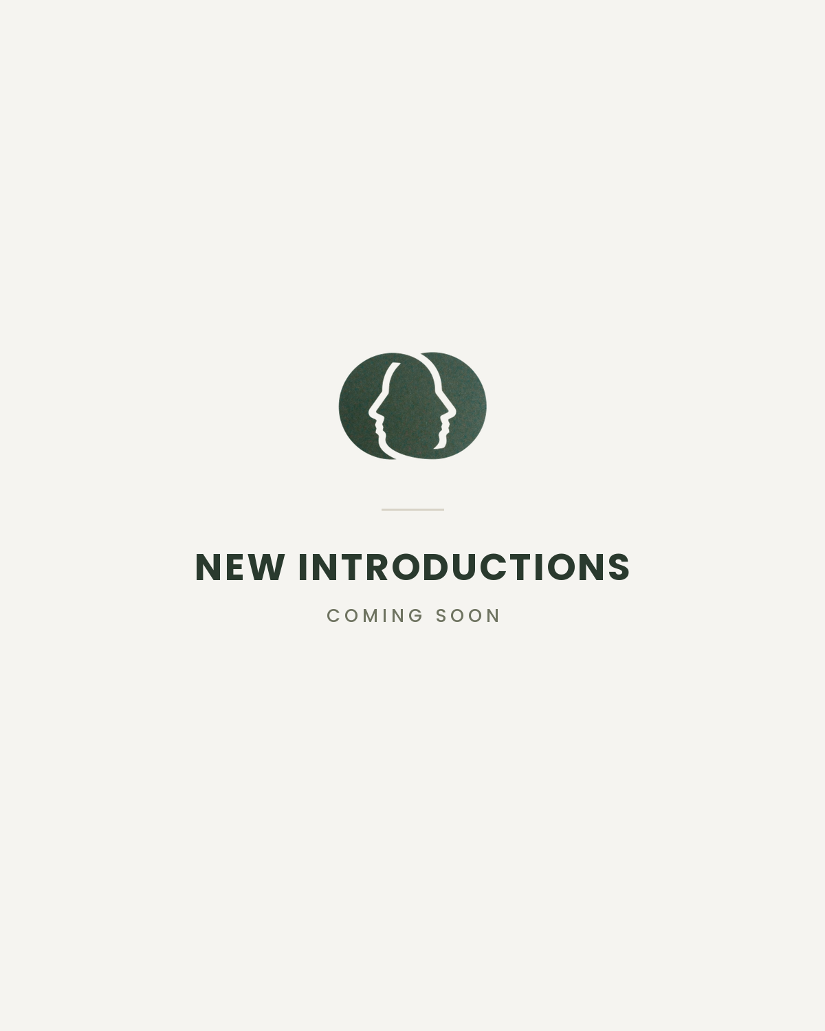 Announcement image with a logo of two overlapping human profiles and the text 'New Introductions Coming Soon'.
