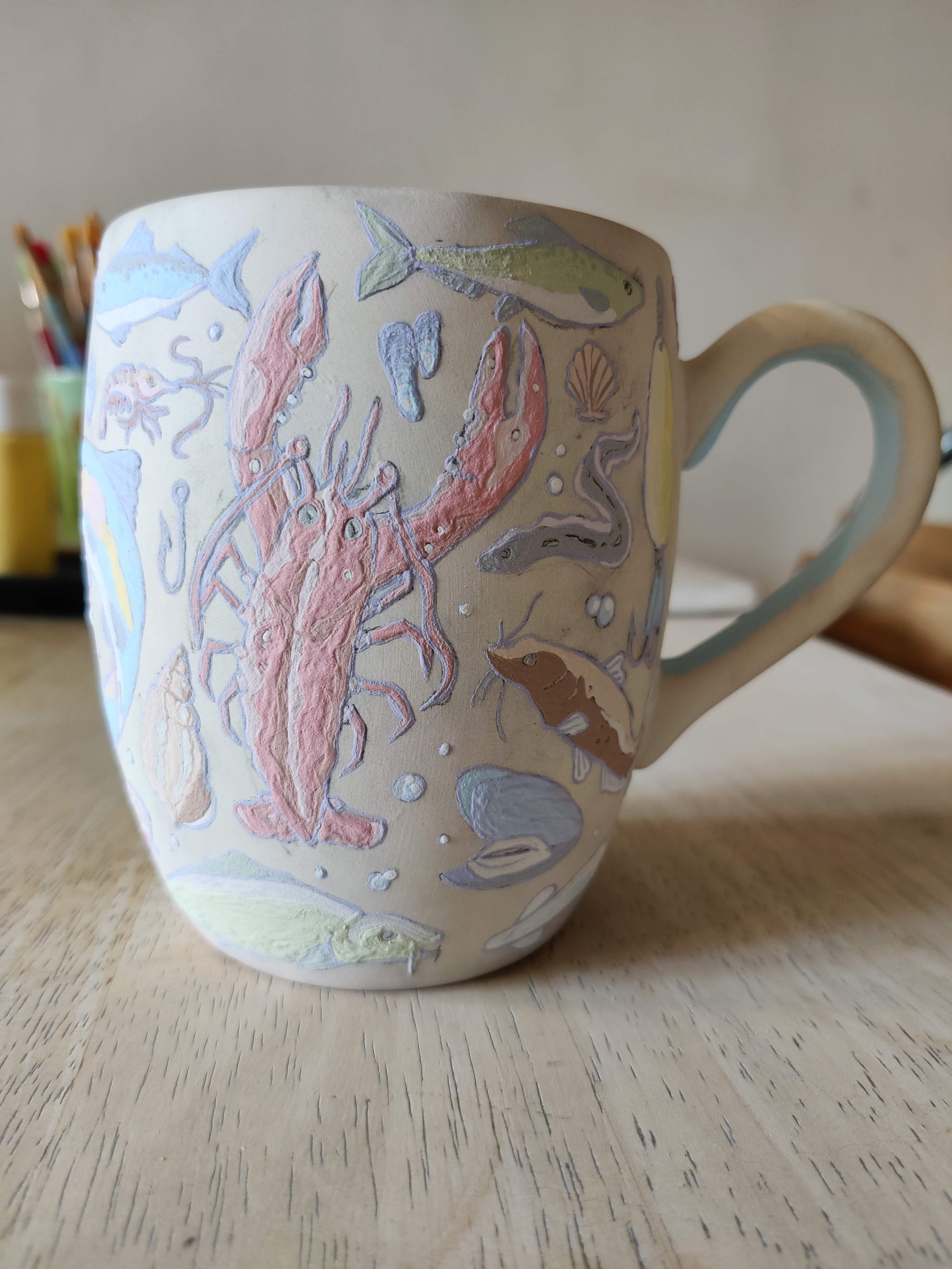 Before firing the mug