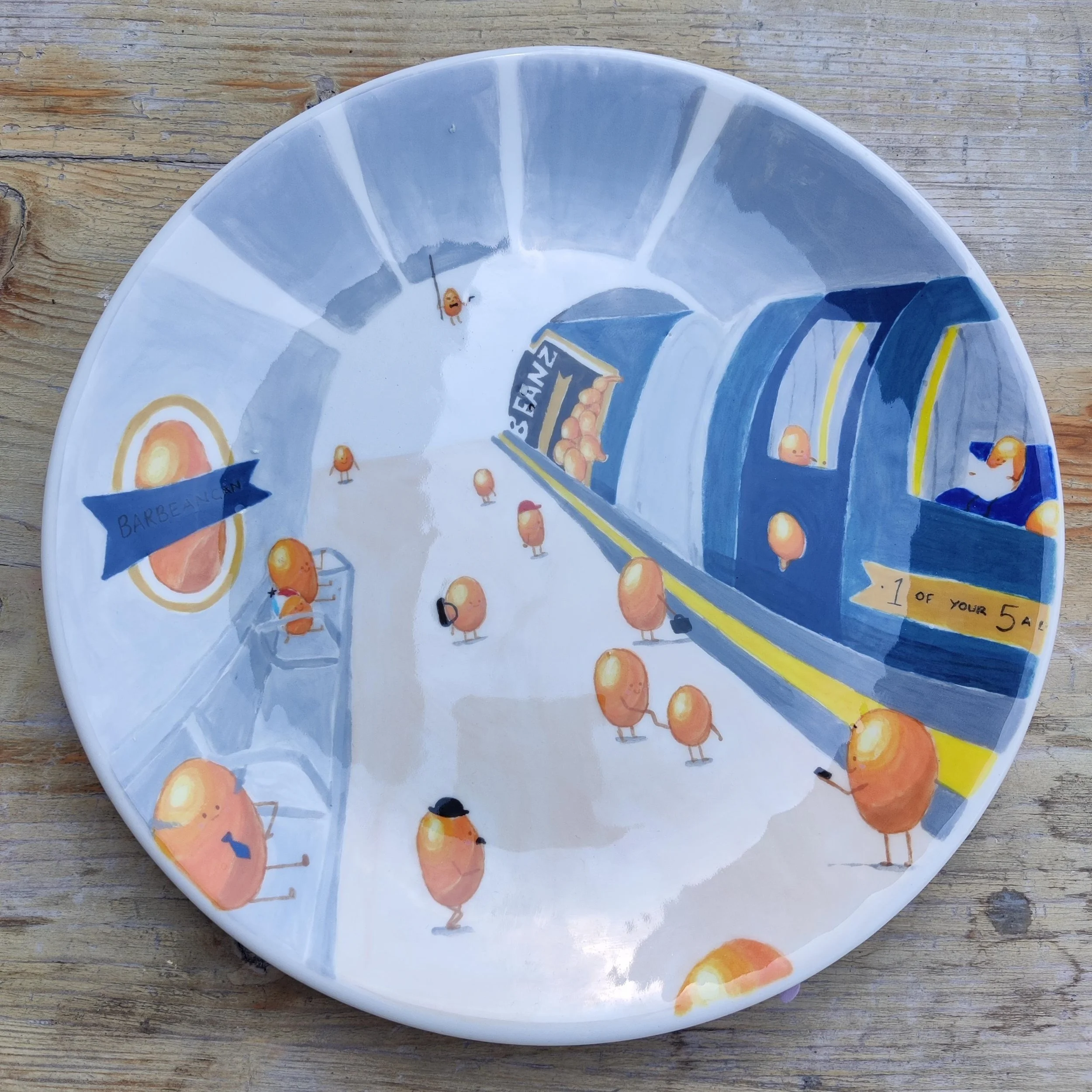Plate of beans at the Barbeancan train station