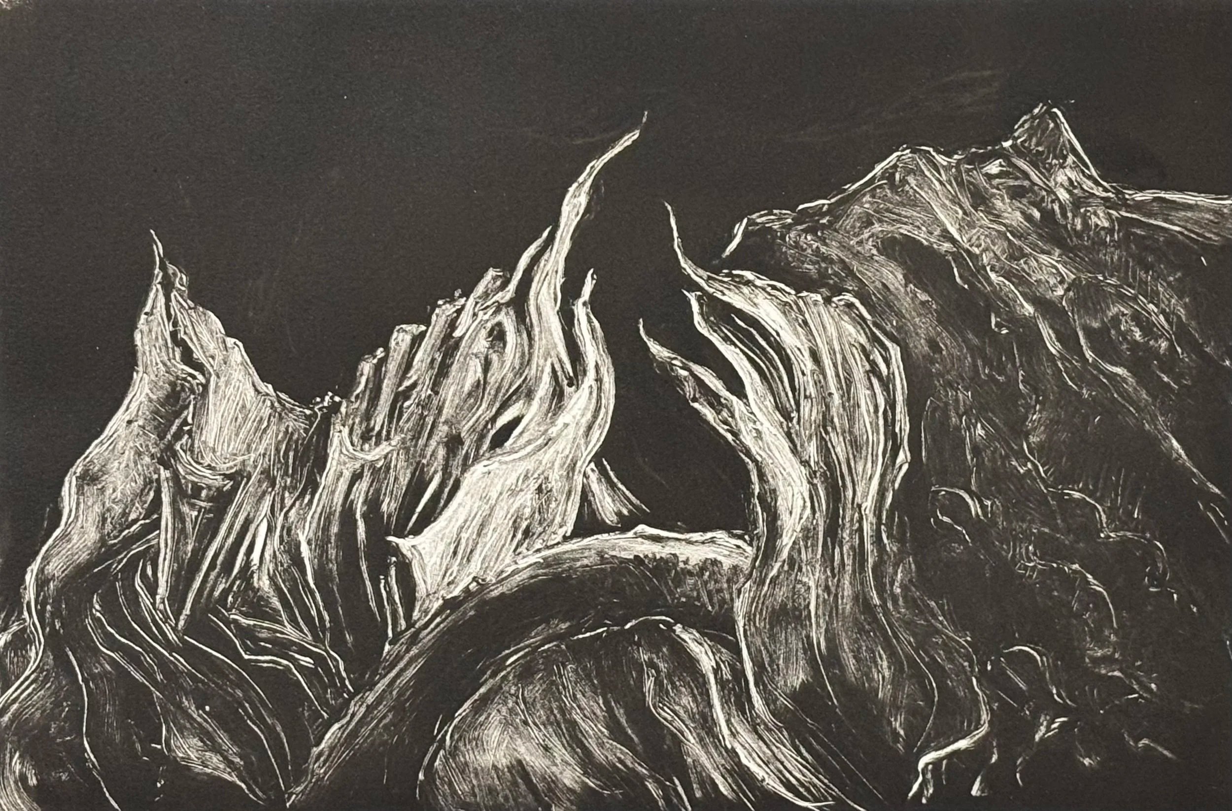 Reach,
Dark Field Monotype, 11.75"x7.75"