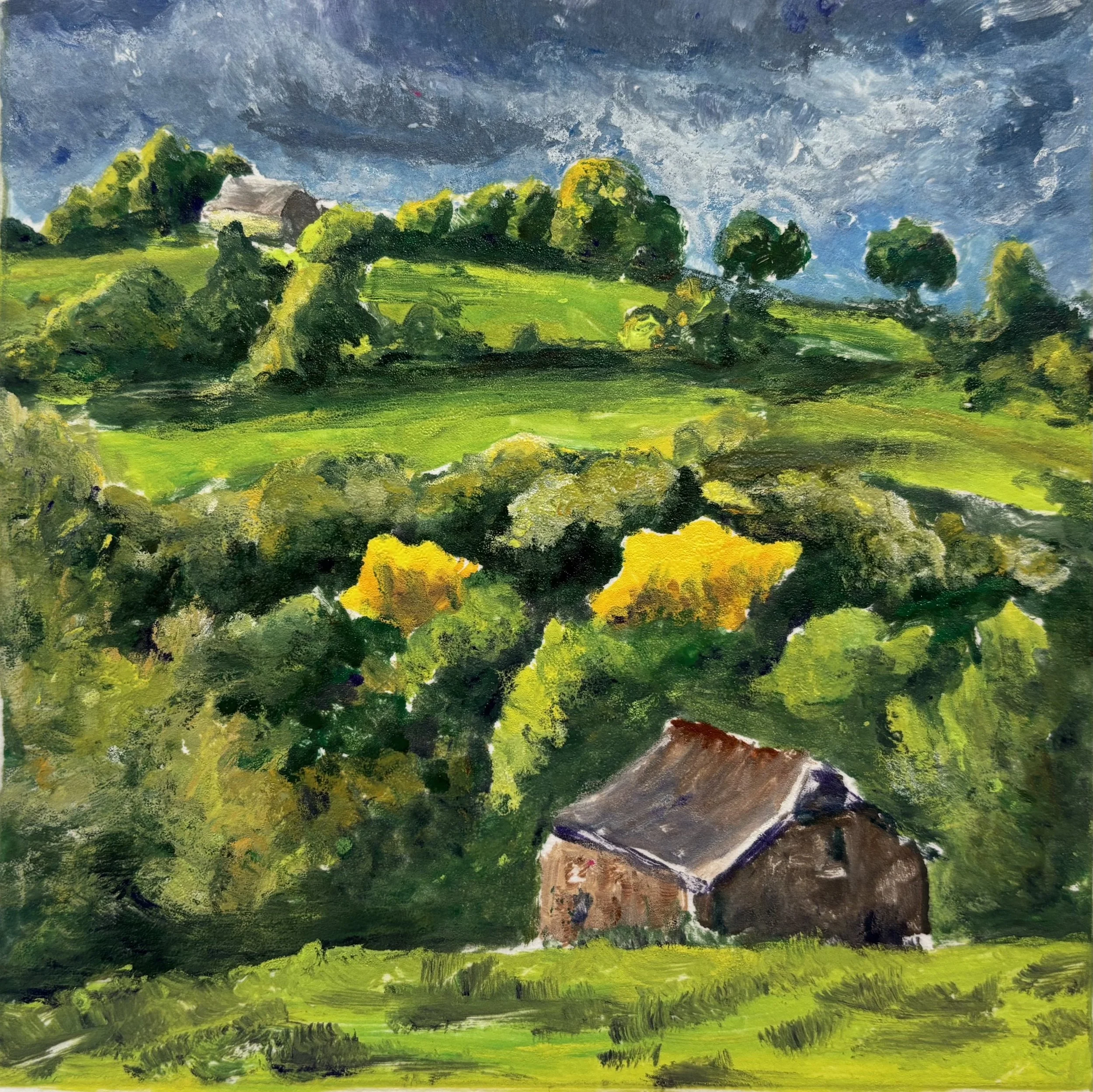 Up the Hill, Monotype, 5.75"x5.75"