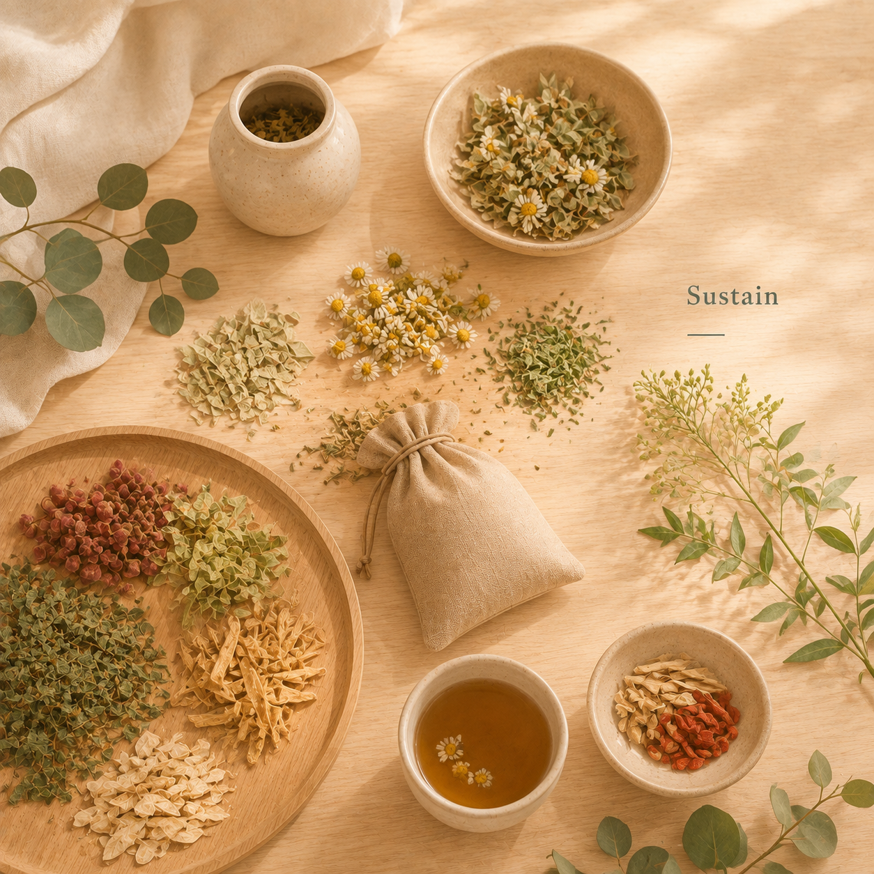 Chinese herbal medicine and tea used in traditional acupuncture practice