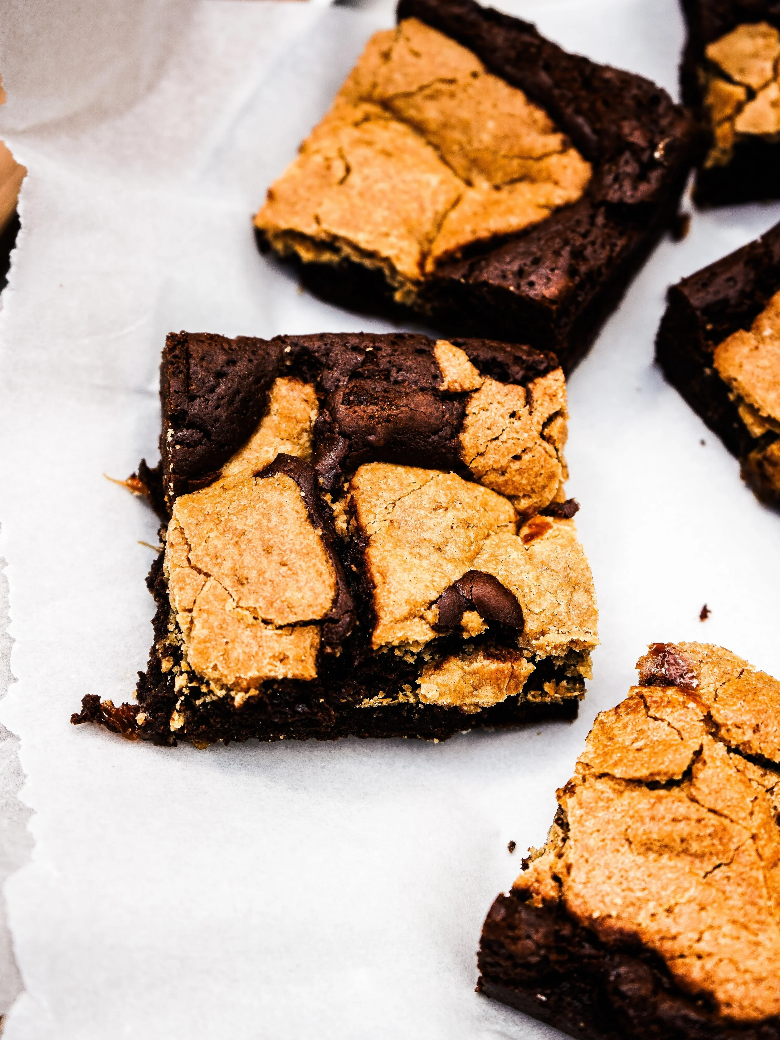 Brookie Bar filled with Dulce De Leche