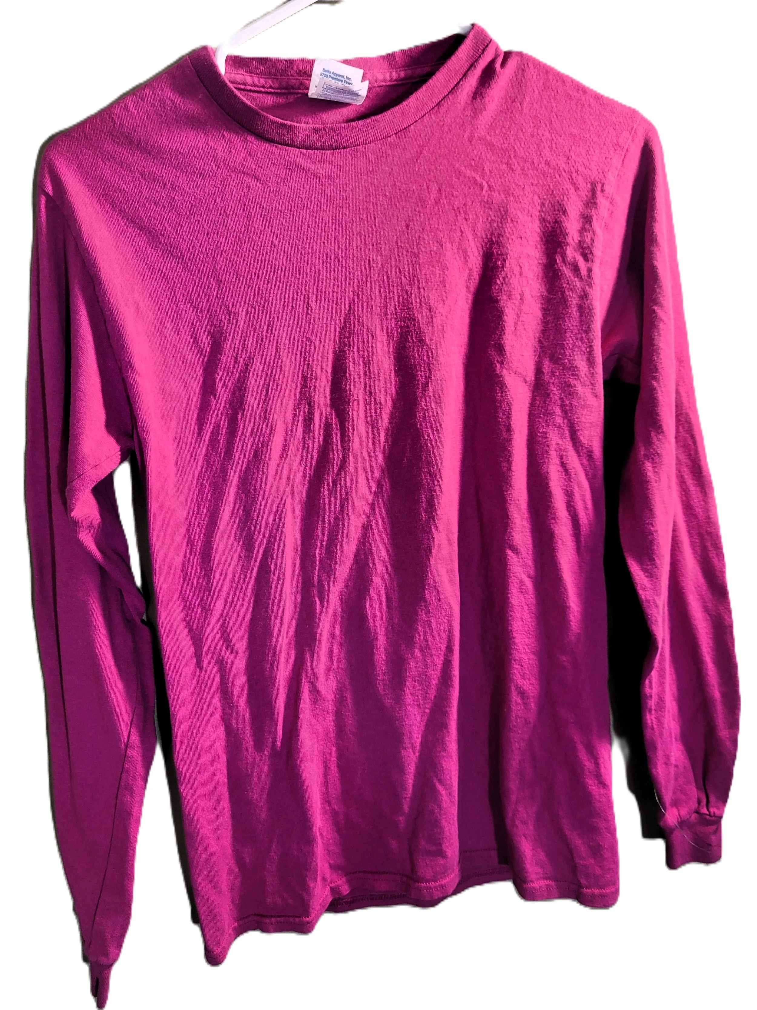Long Sleeve, Vibrant magenta or fuchsia Size Adult SM