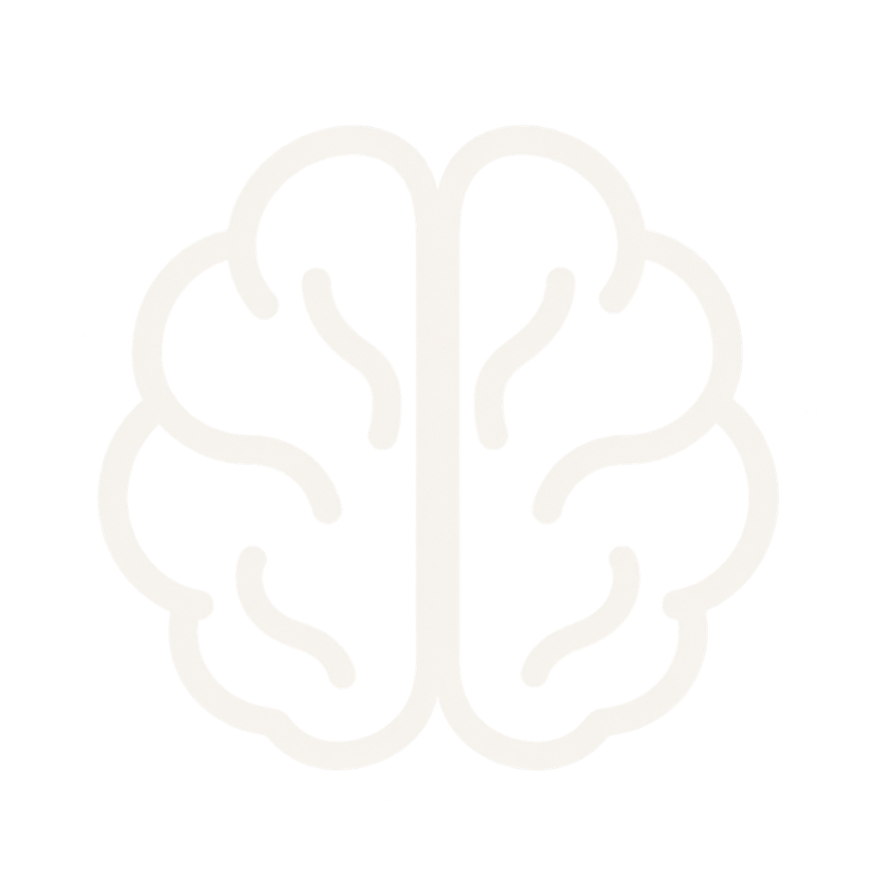 Minimalist brain icon representing neuroscience or artificial intelligence