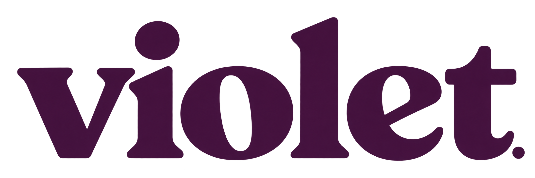 Dark purple stylized text reading “violet” on a black background