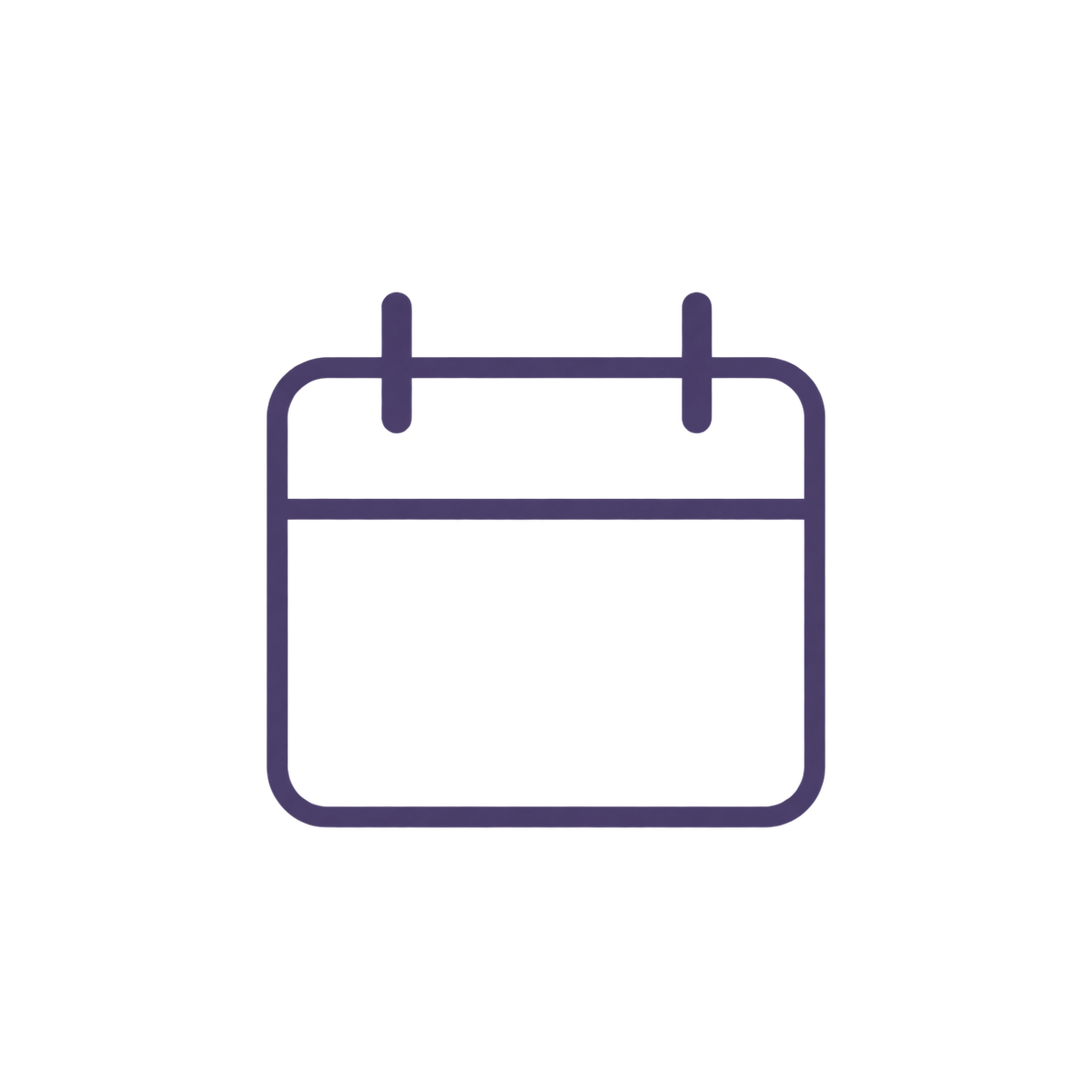 Minimalist calendar icon with a magenta date bar on a black background
