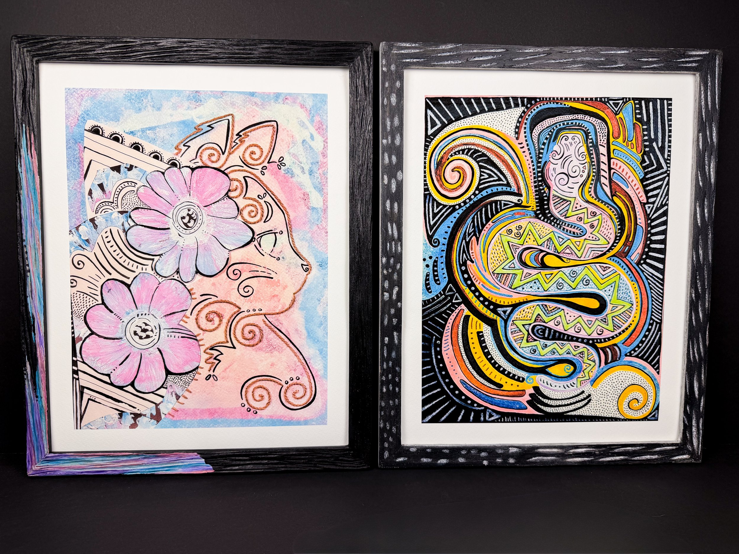 Giclee Prints w/ Hand-Carved Wood Frame
