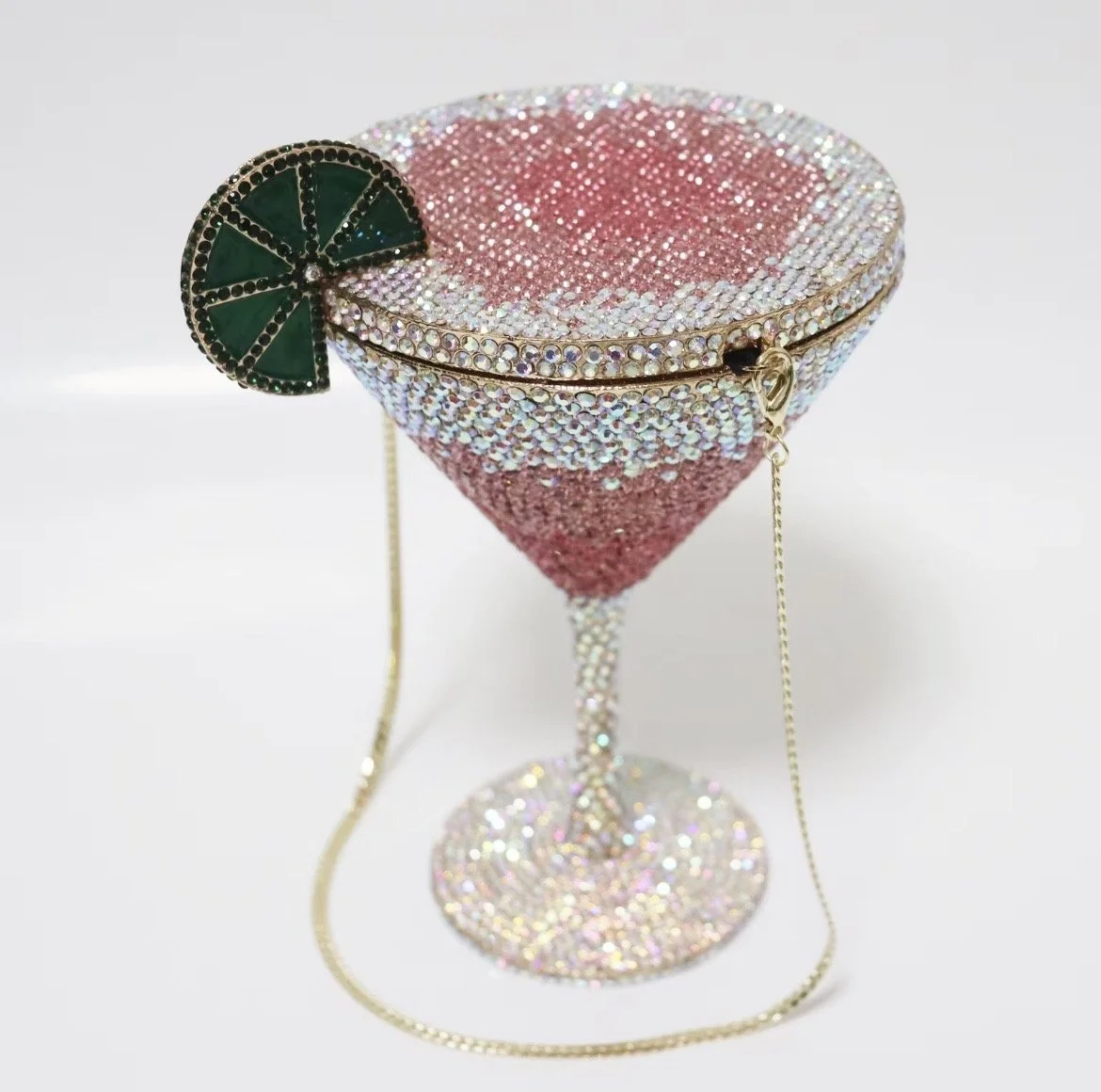 Luxury Crystal Martini Clutch Glass Shape Purse