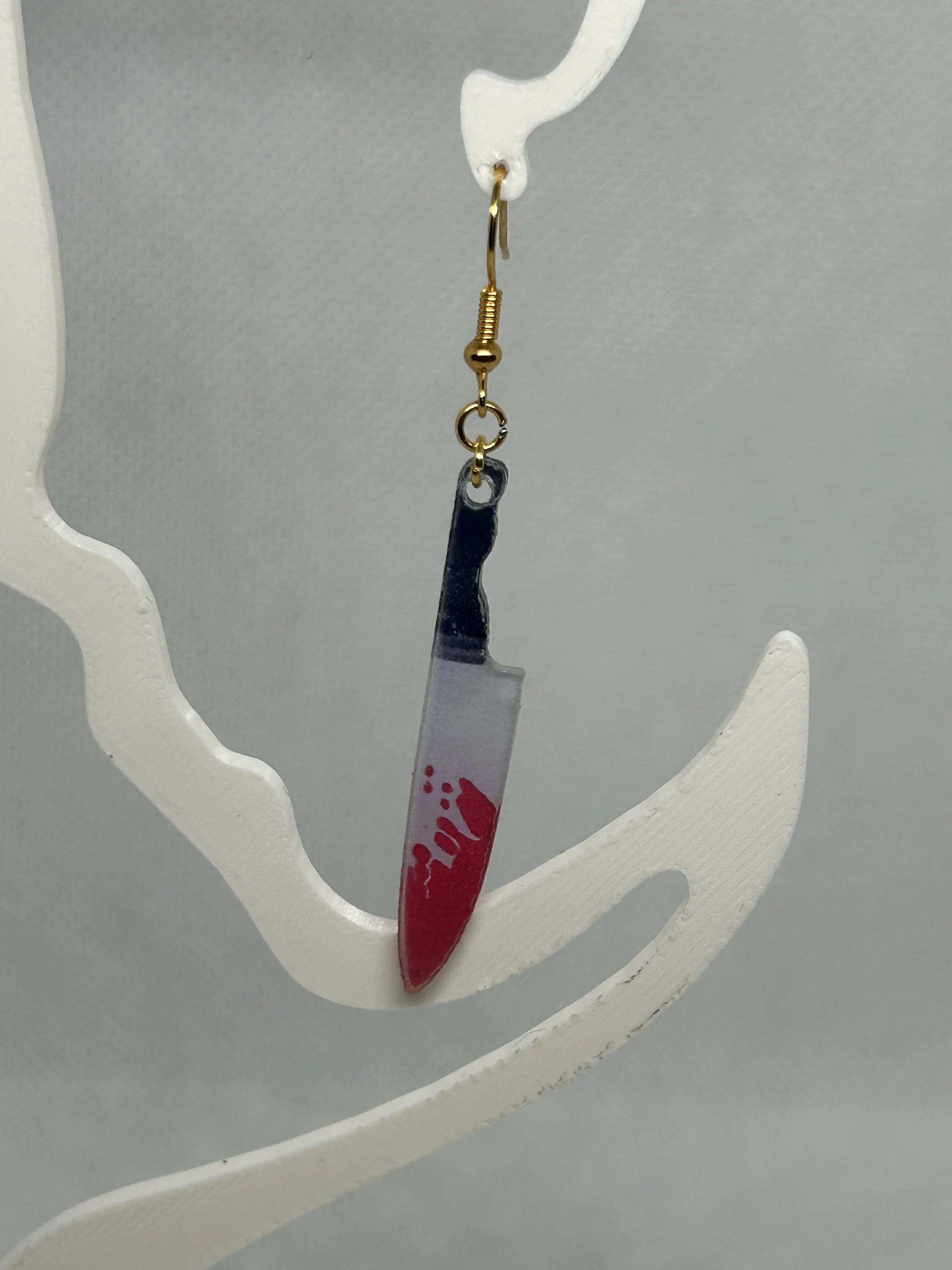 Bloody knife earrings: choose your own bloody knife!