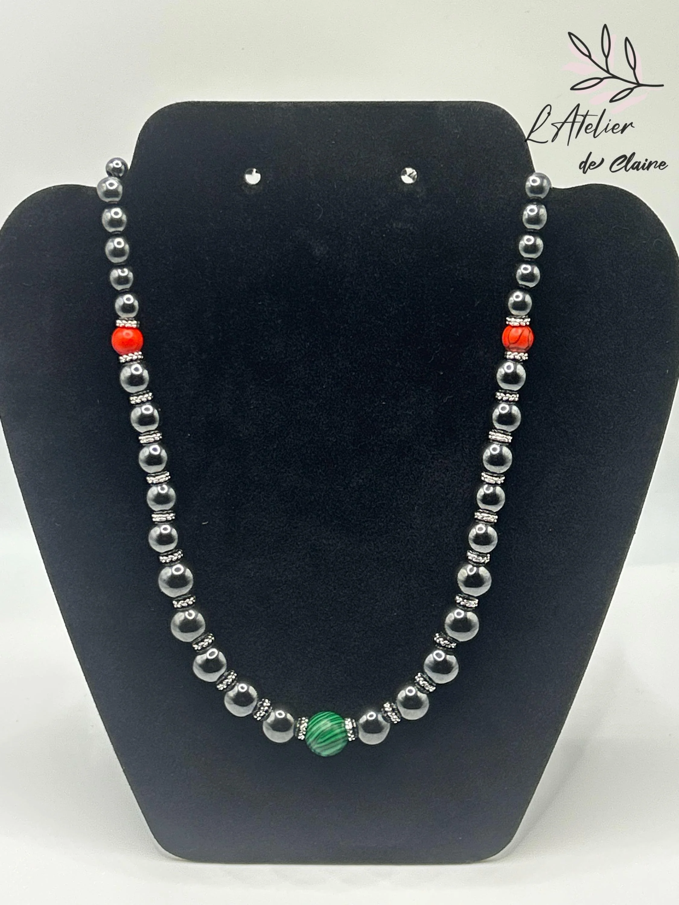 Holly and Evergreen handmade necklace