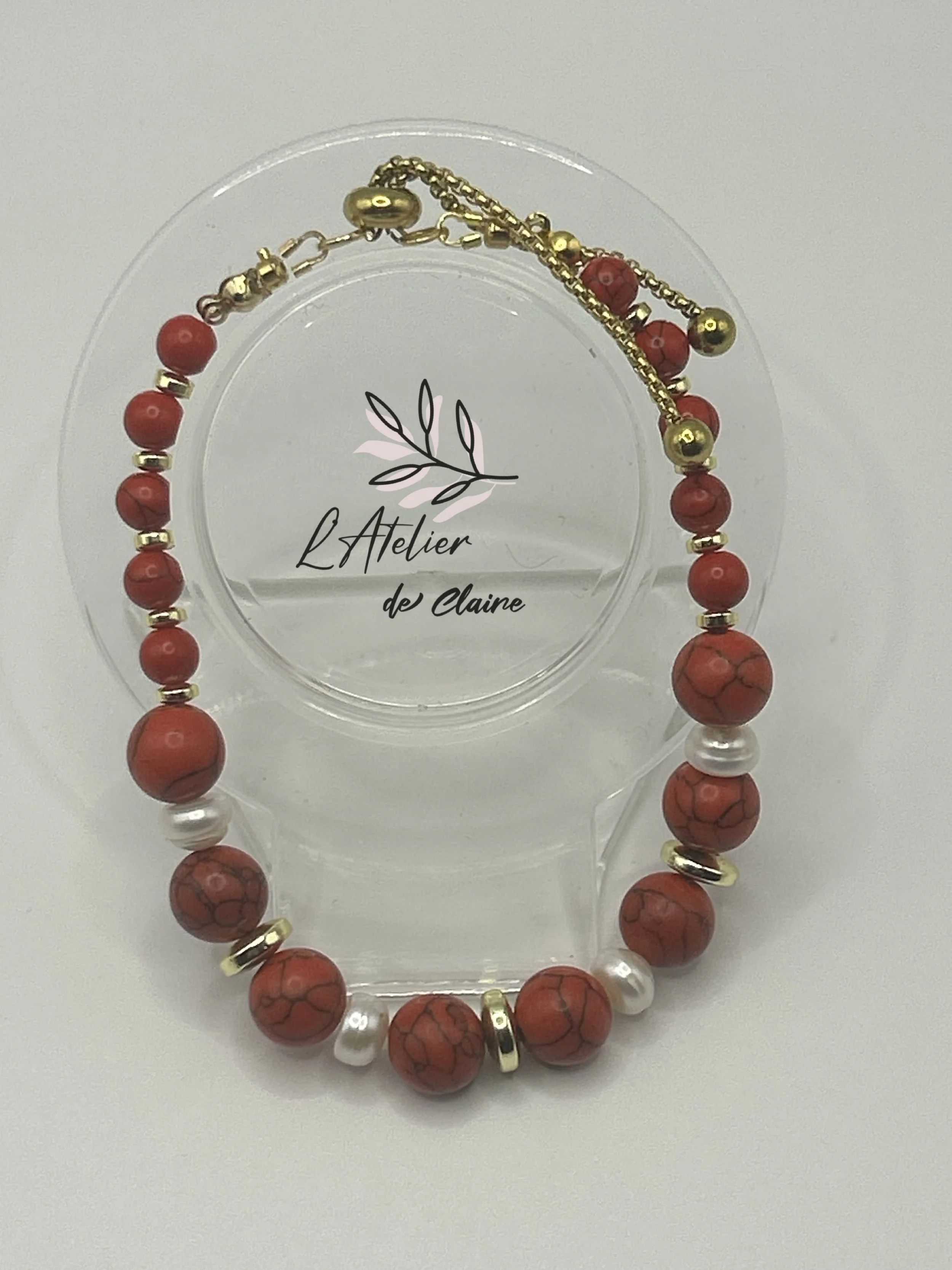 Candy Cane Elegance handmade bracelet