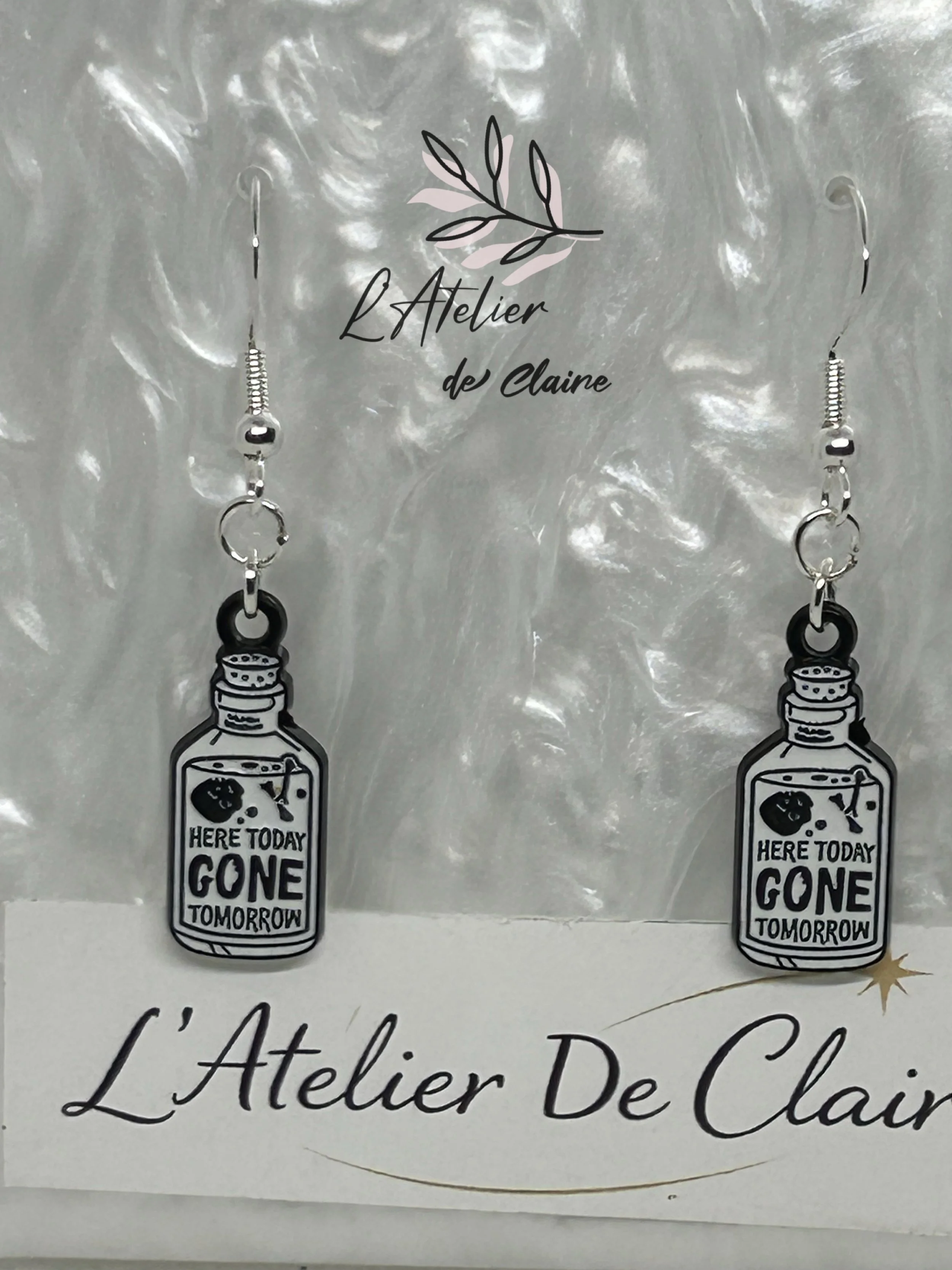 Poison bottle handmade earrings