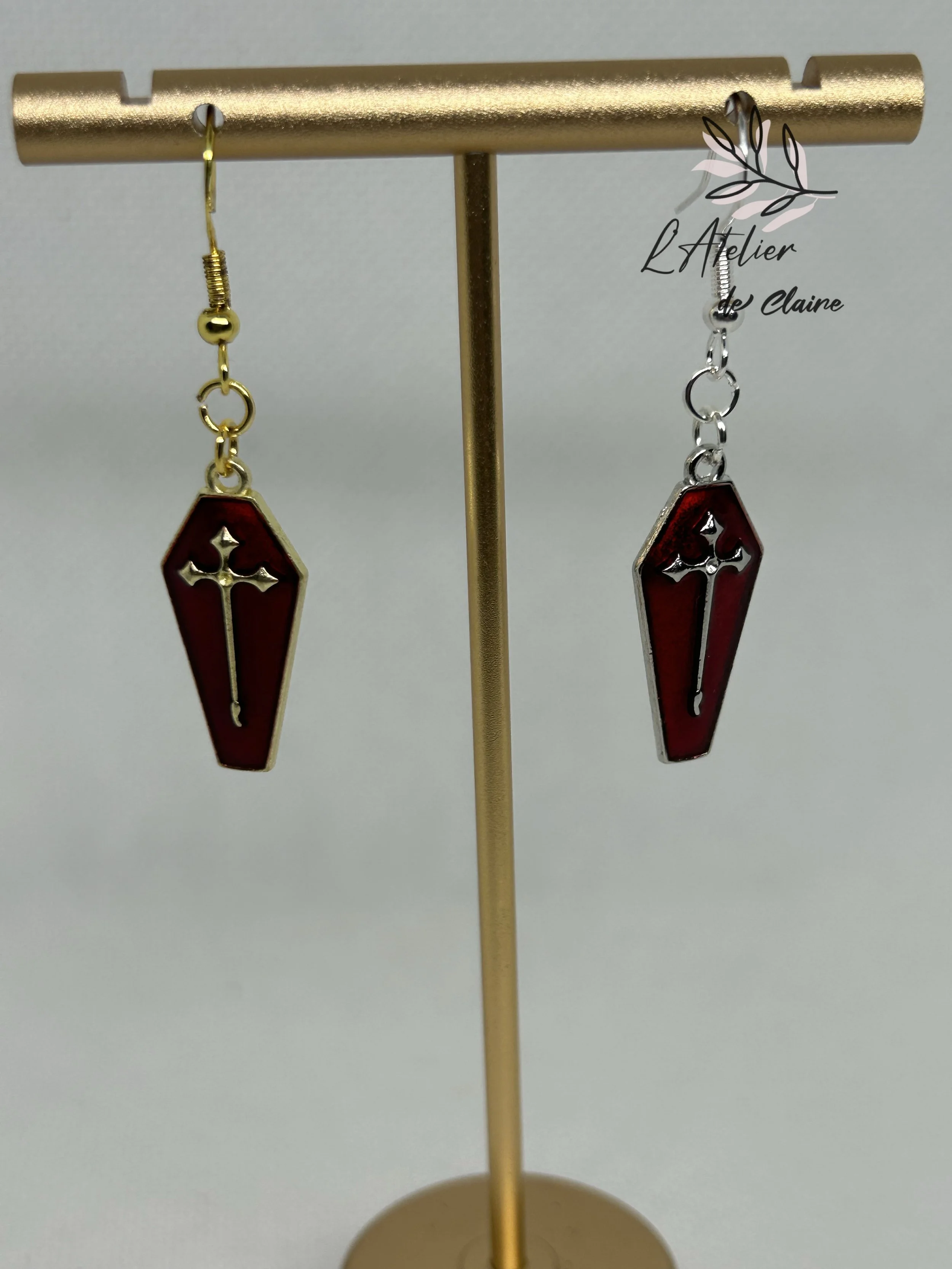 Coffin earrings: choose silver or golden