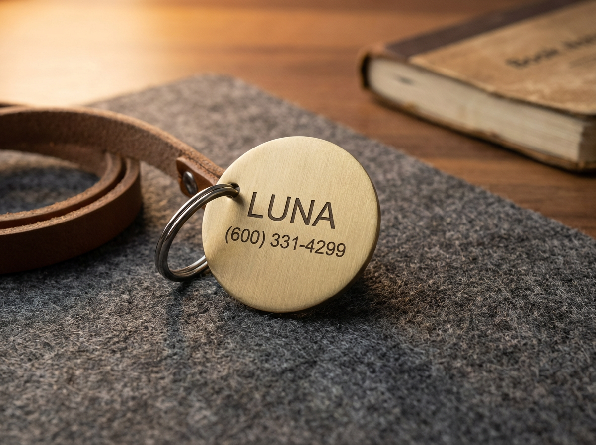 Engraved Brass Pet Tag