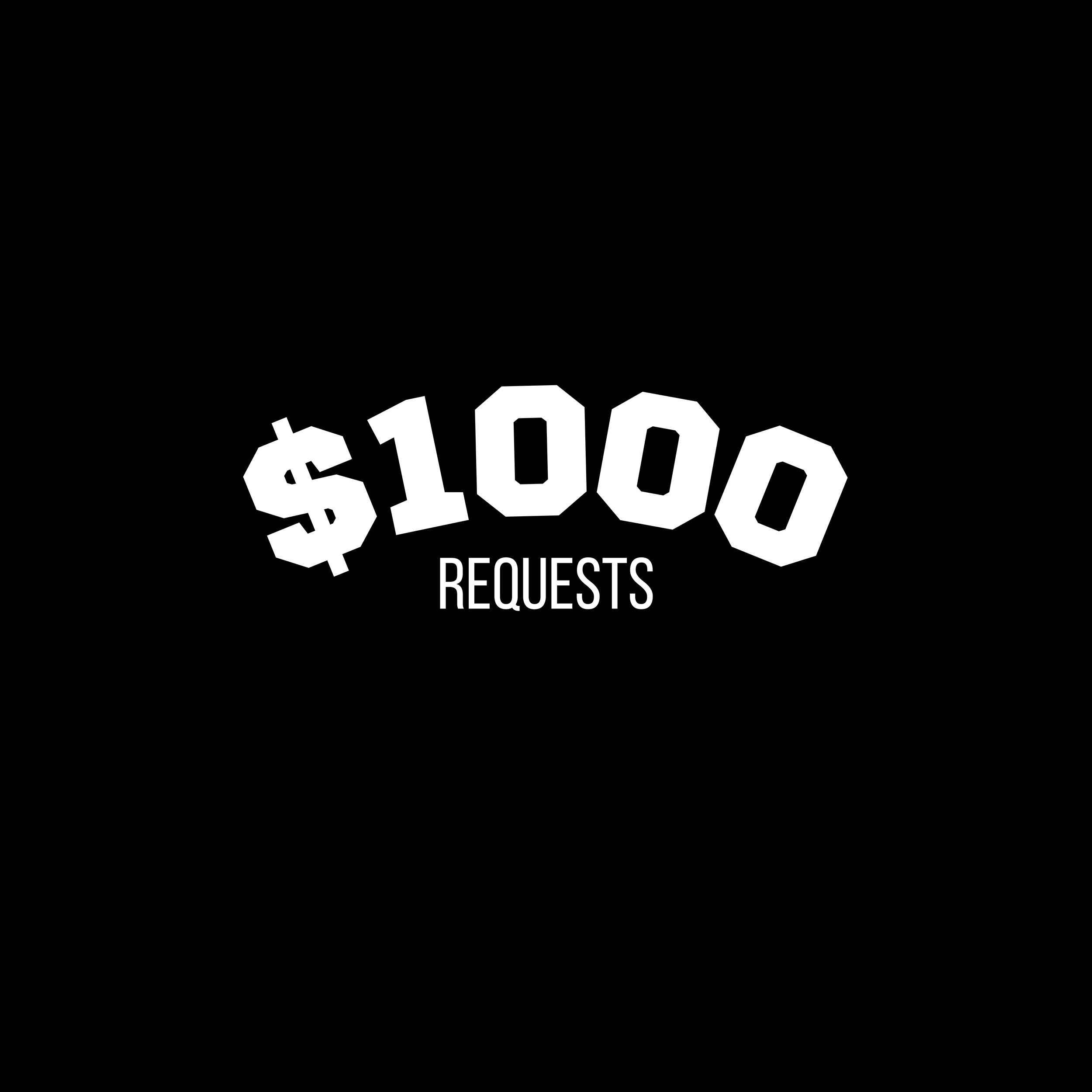 A black background with white text reading '1000+ REQUESTS' in a bold, stylized font.