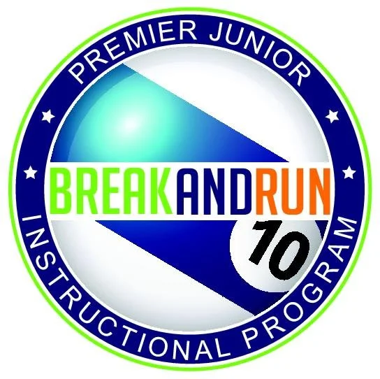 Logo for Premier Junior Break and Run Instructional Program with a circular design, blue and green colors, and the number 10.