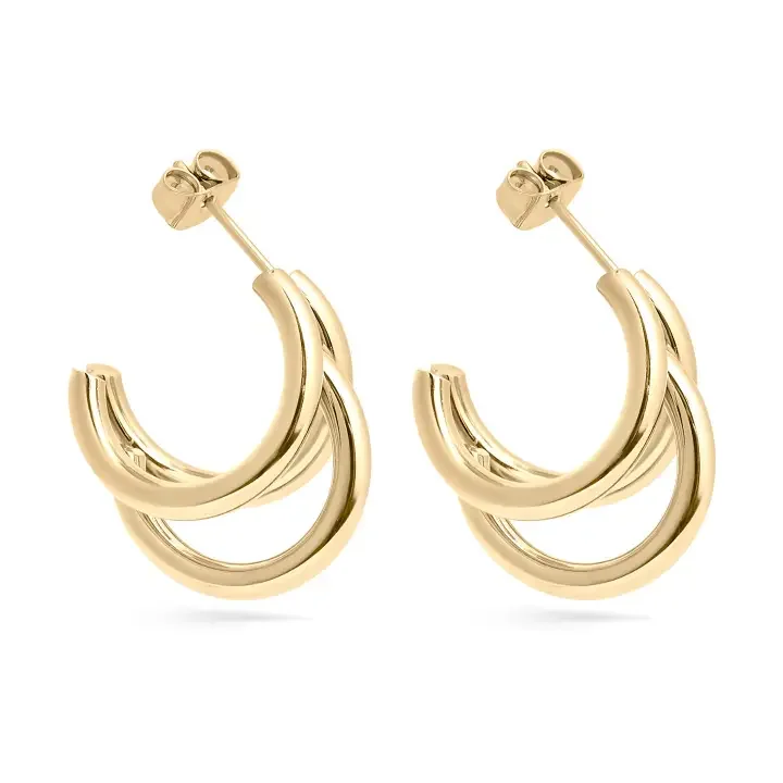 3-Tier Statement Huggie Earrings