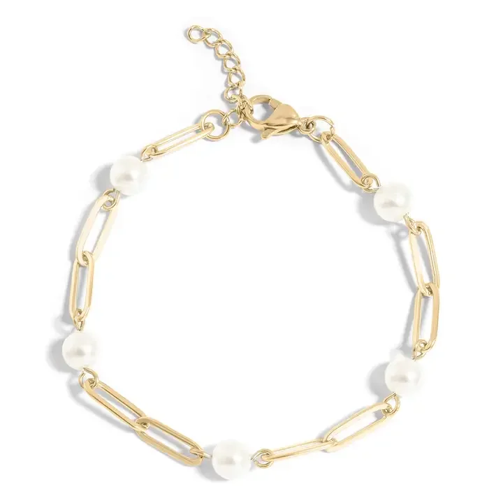 Station Pearl Chain Bracelet