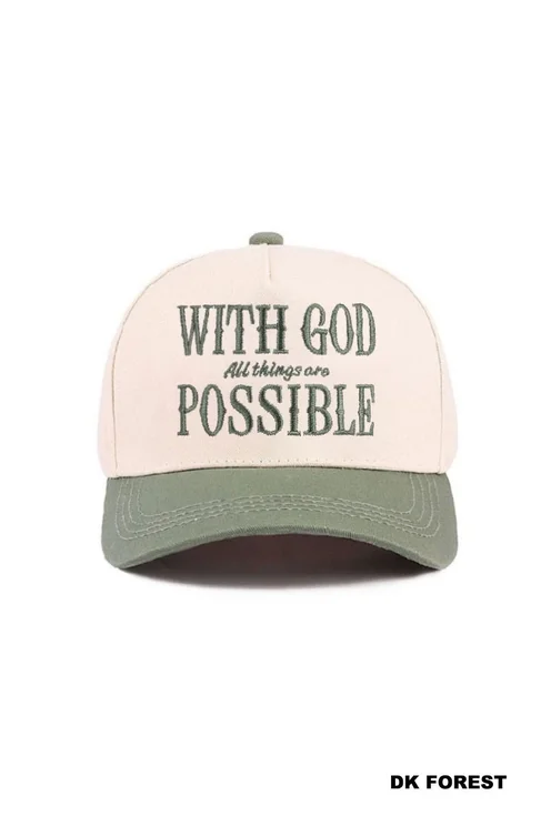With God All Things Are Possible Hat