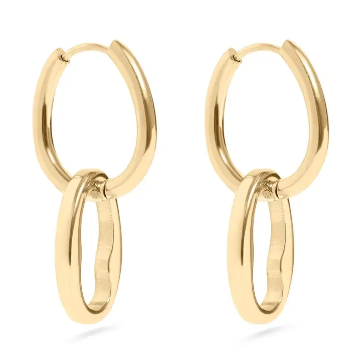 Interlocked Oval Pendant Earrings