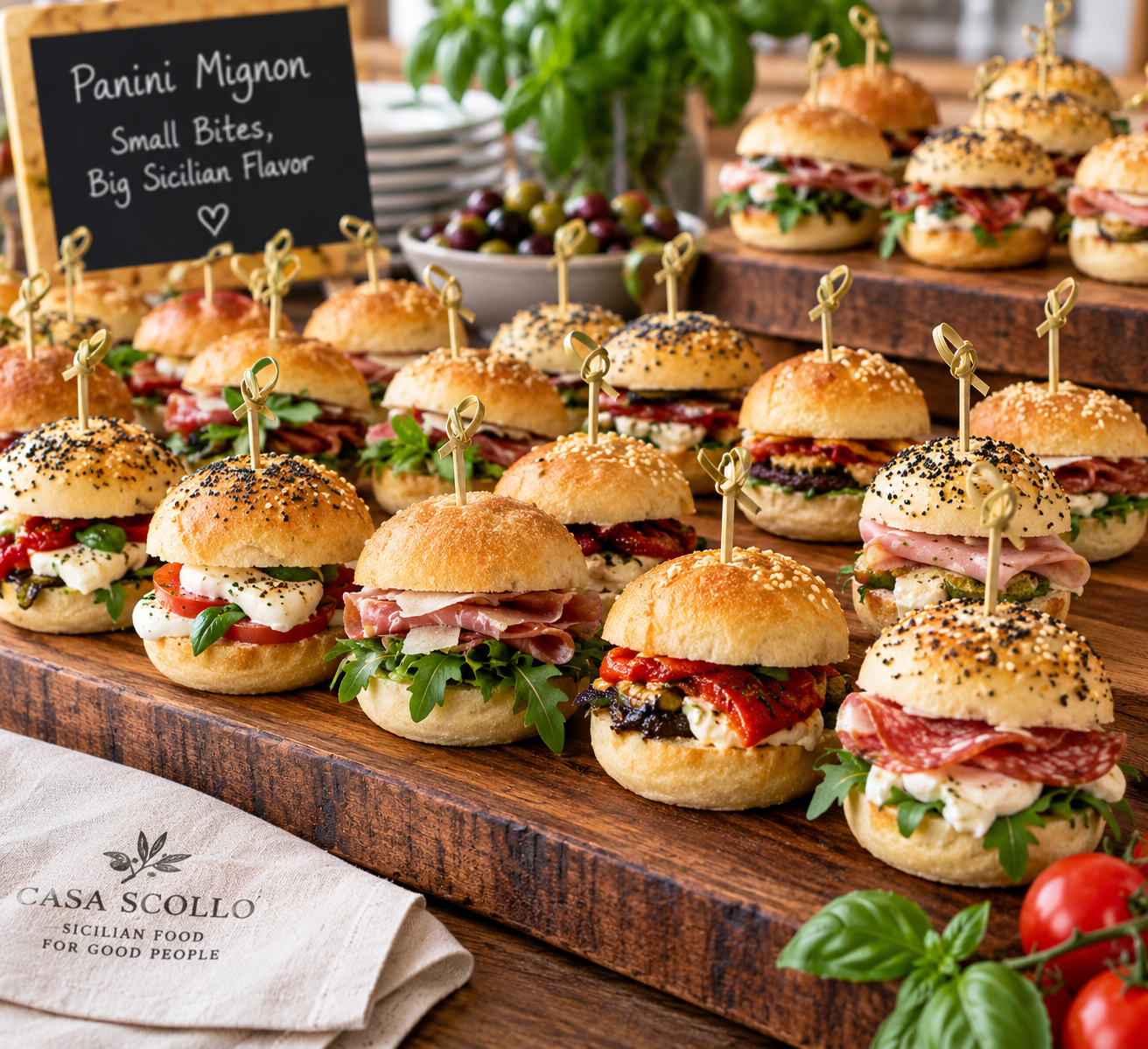 Panini Mignon - Mini Italian Sandwiches  - Small sandwiches, big Sicilian flavor.