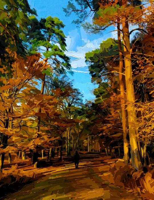 From Photo to Painting Plan: A New Forest Autumn, Mentored by Blue