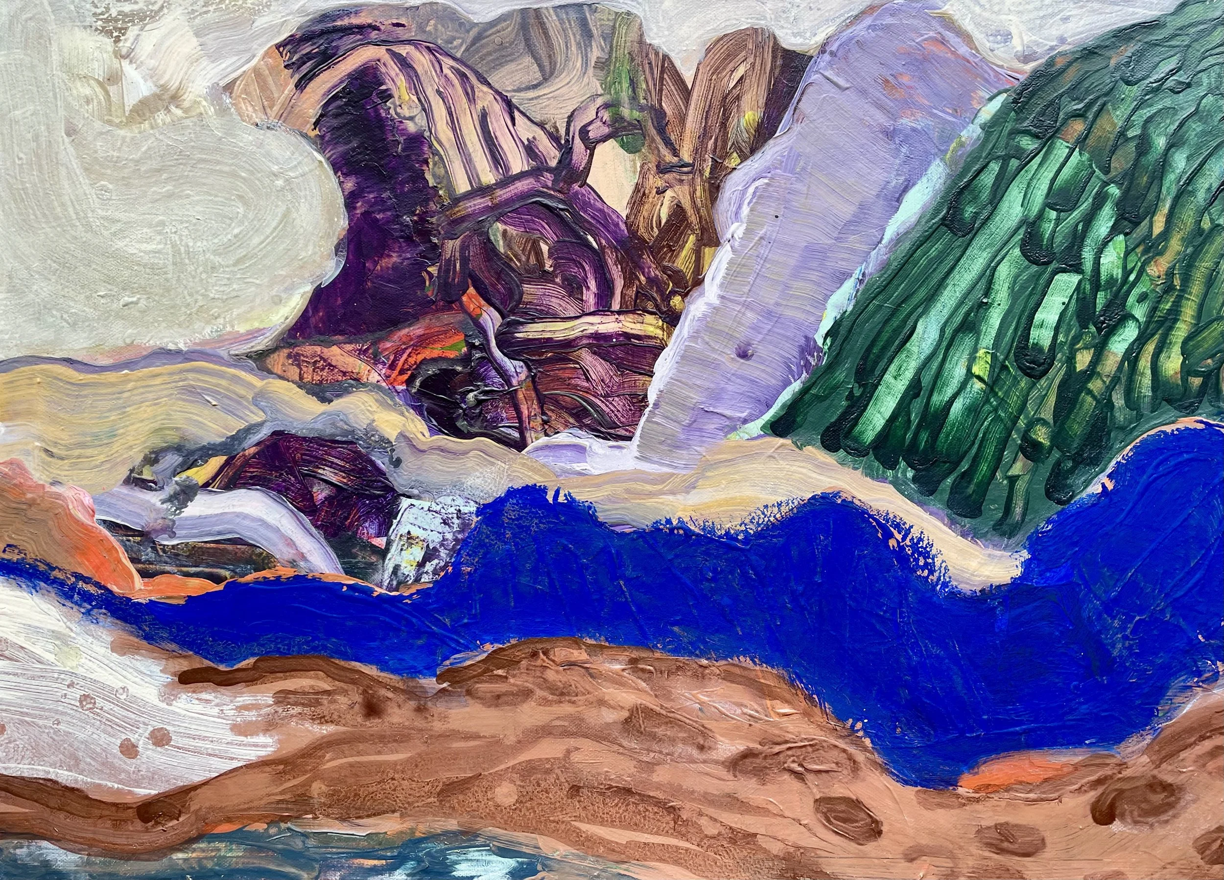 Expressive Flusslandschaft. Bewegung.