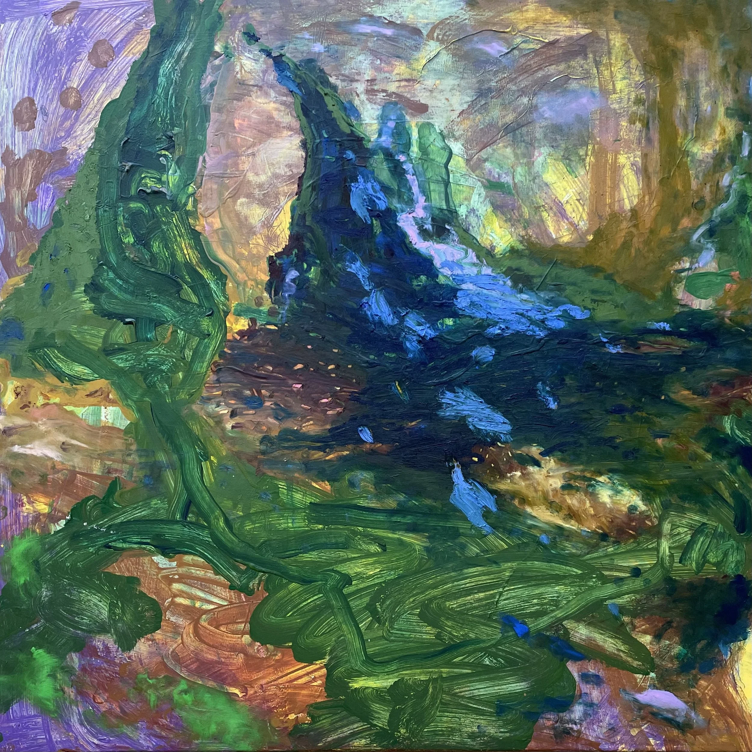 Waldbaden. Blau. Grün.