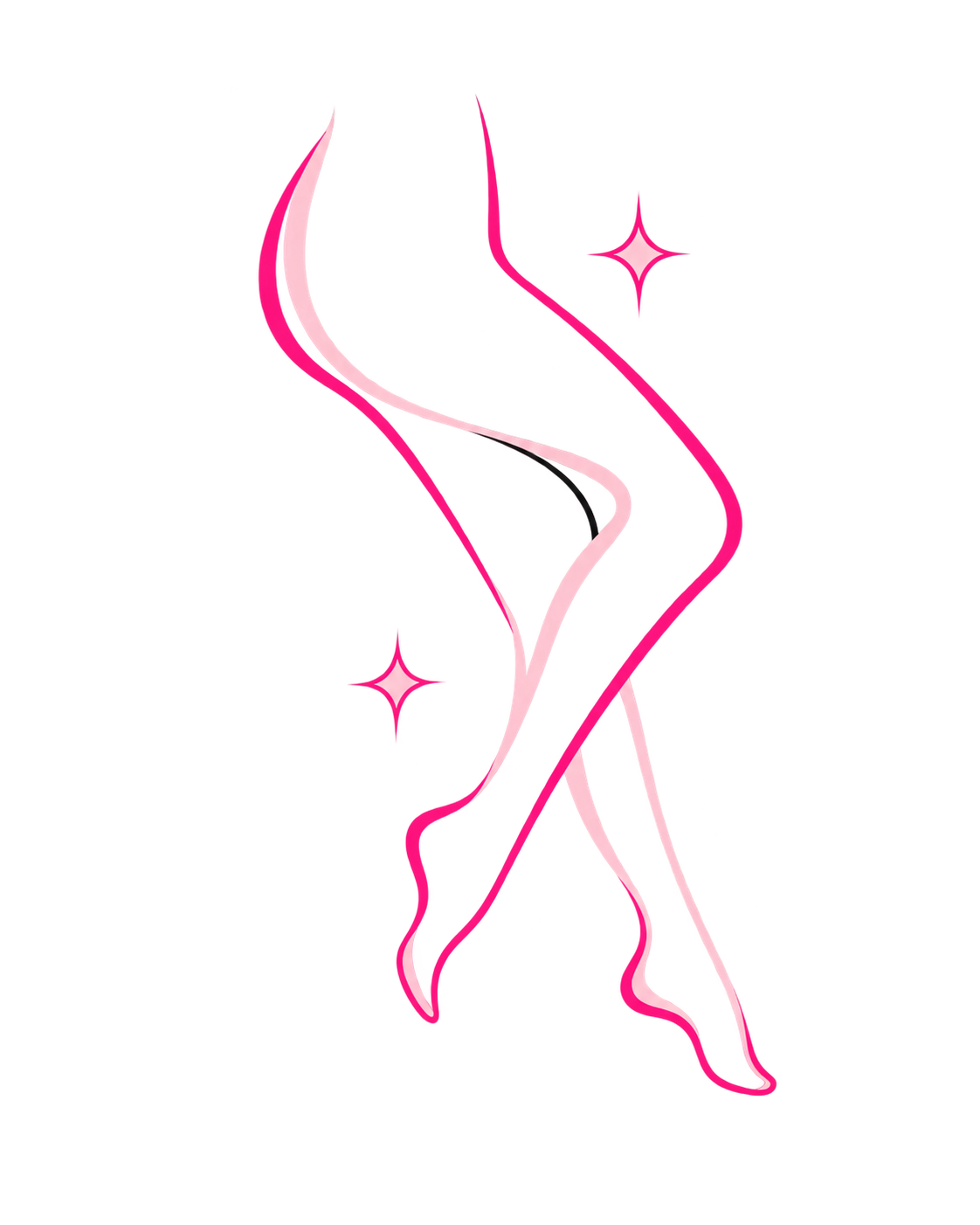 Digital illustration of a stylized, glamorous woman with flowing hair, featuring pink, purple, and white accents, next to a red background with some sparkles.