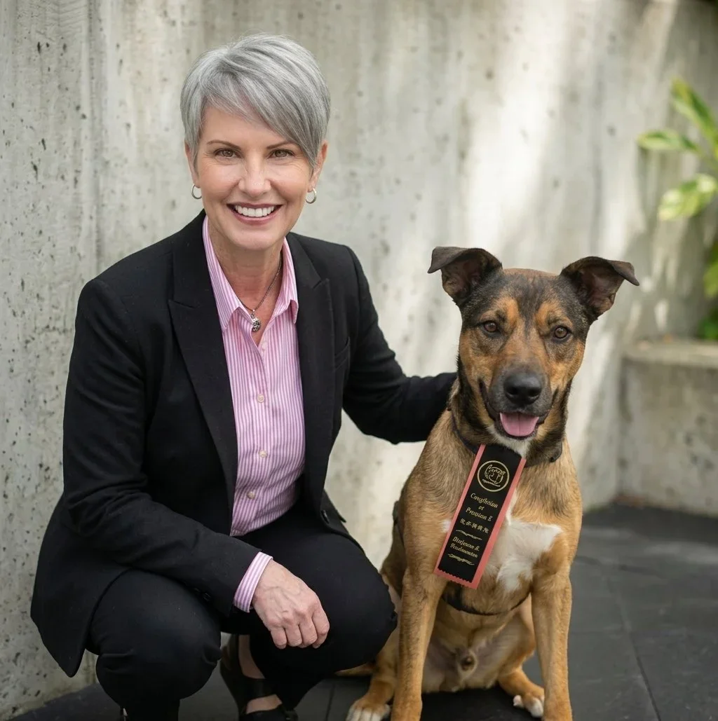 Andrea and her dog Floki, Reiki practitioners at Reiki in the Rockies