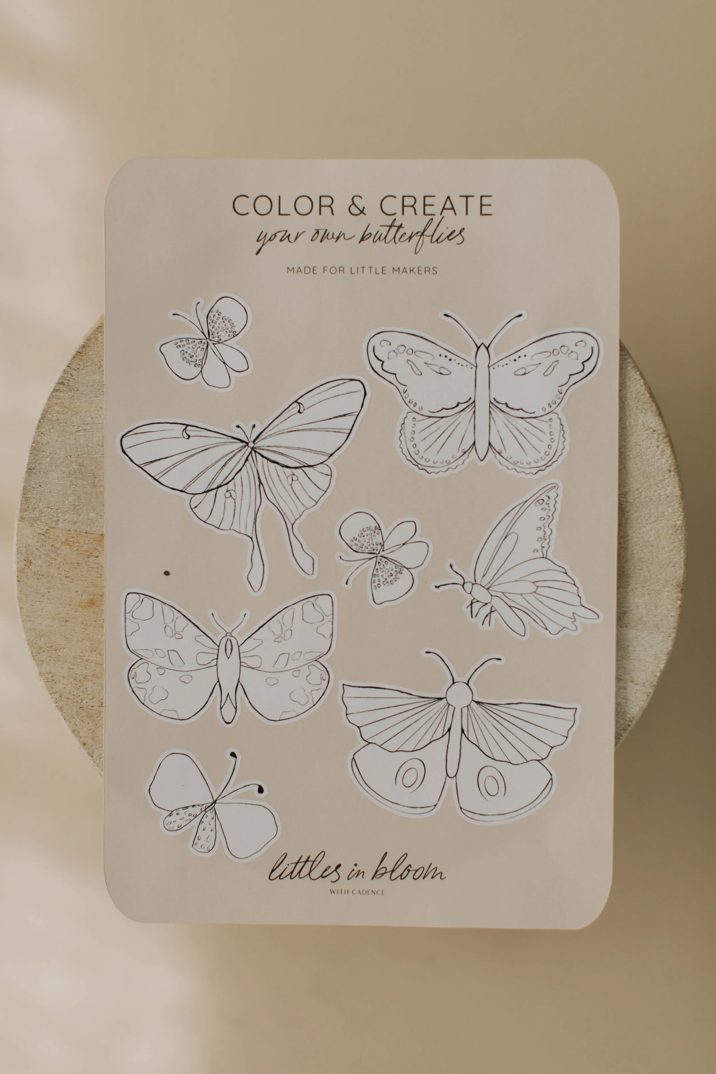 Butterfly Color + Create Sticker Sheet