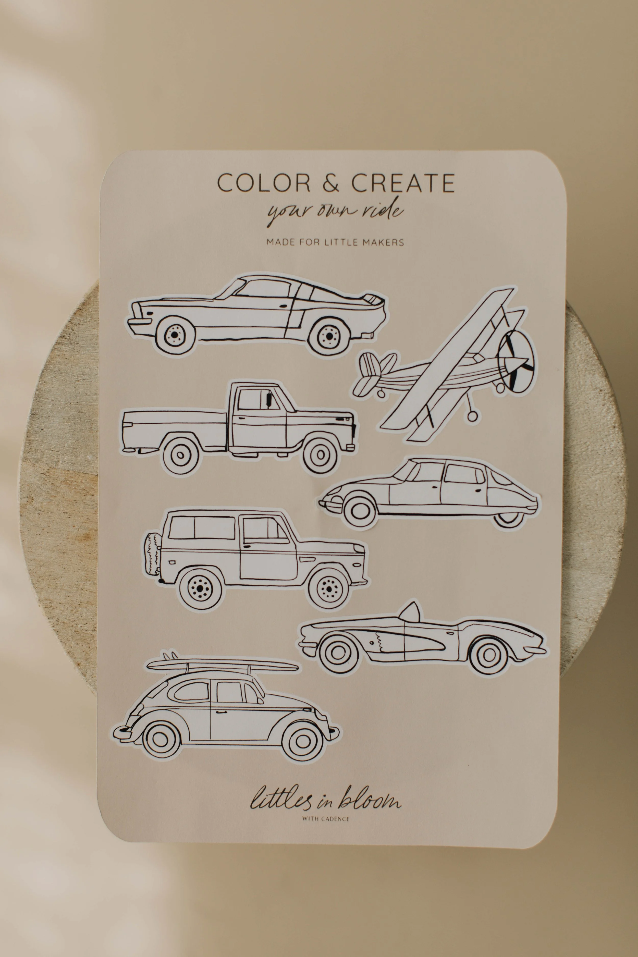 Cars Color + Create Sticker Sheet