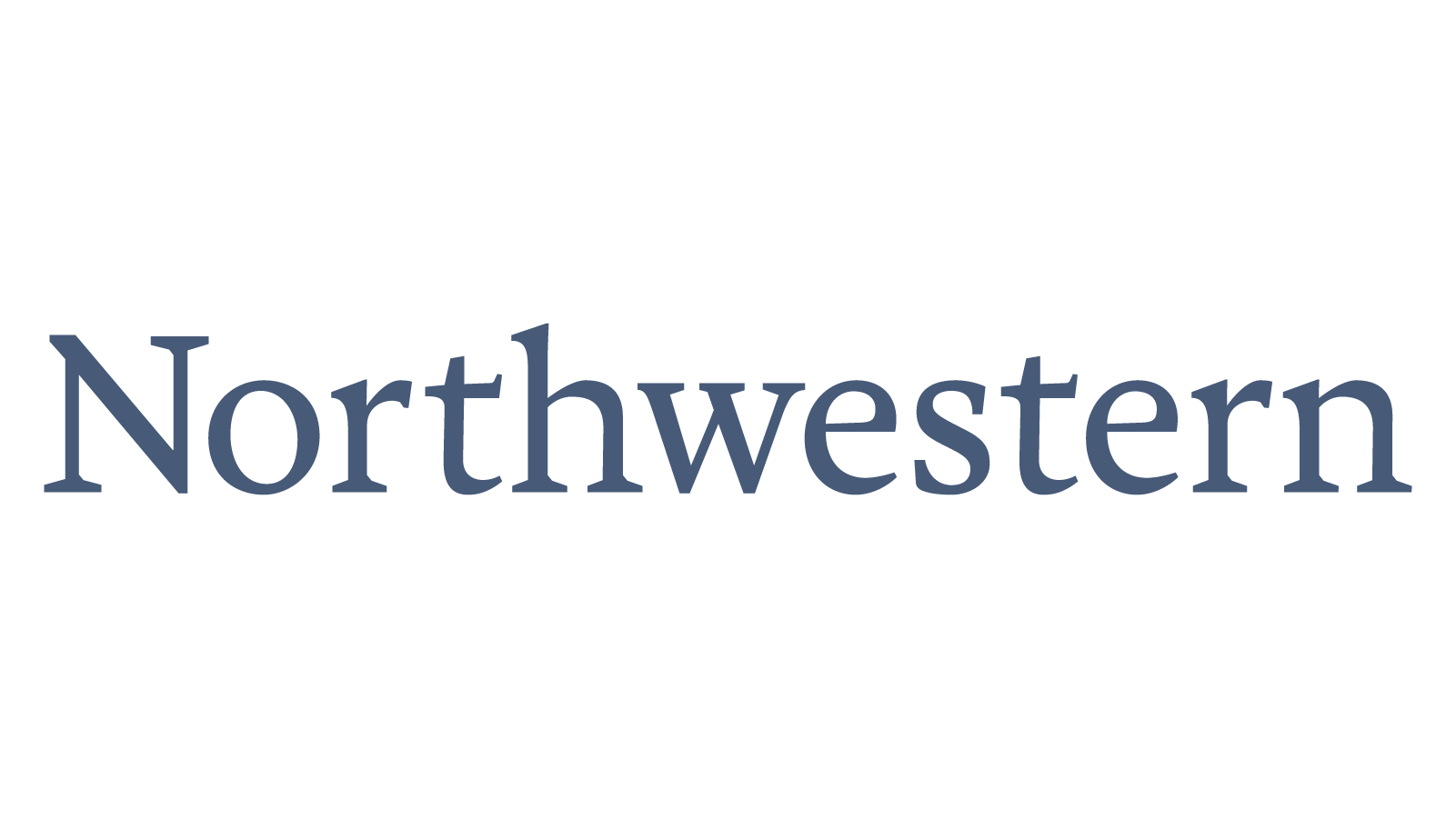 The word "Northwestern" in dark blue text against a black background.