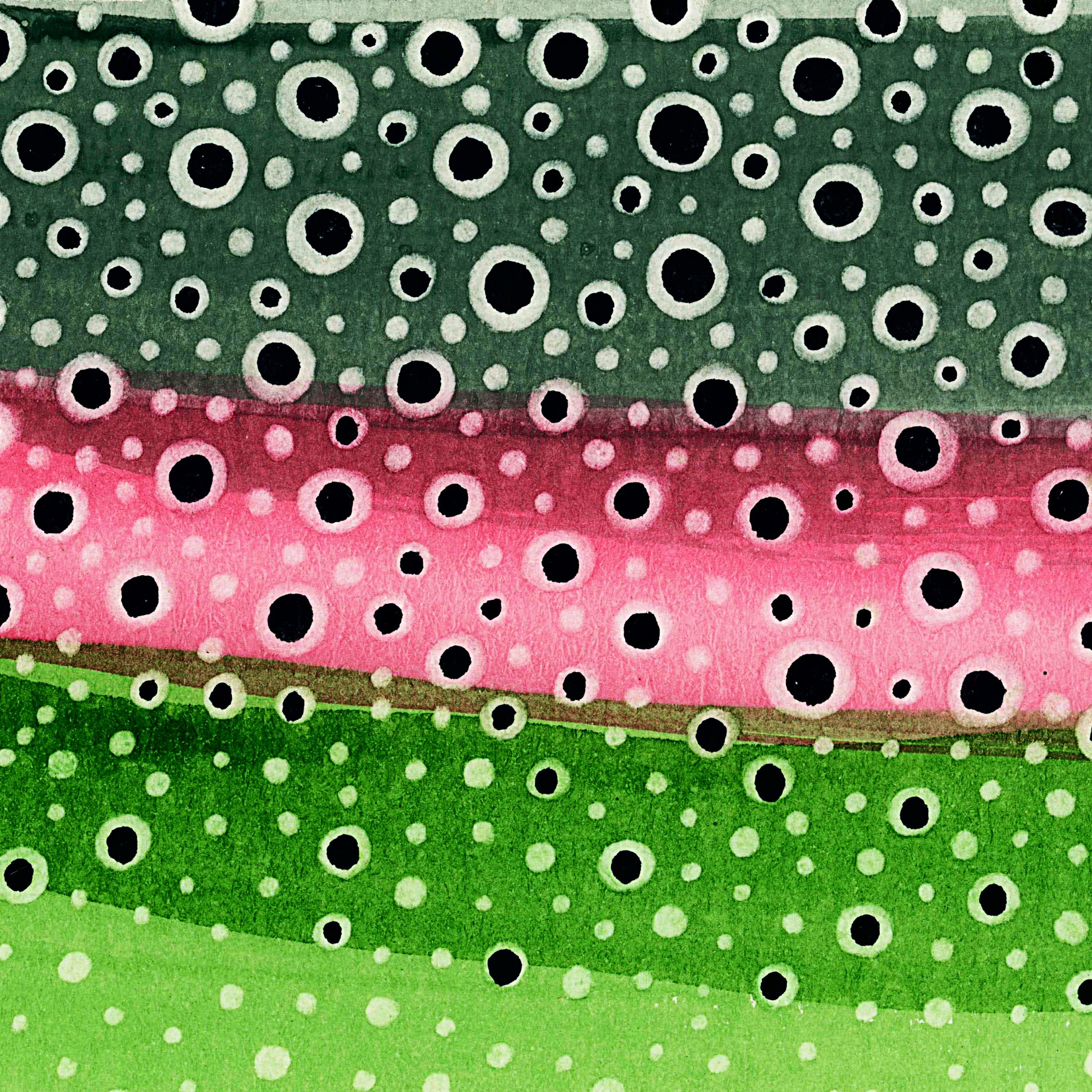 Rainbow Trout No. 501 – Green Rose Watercolor Giclée Prints