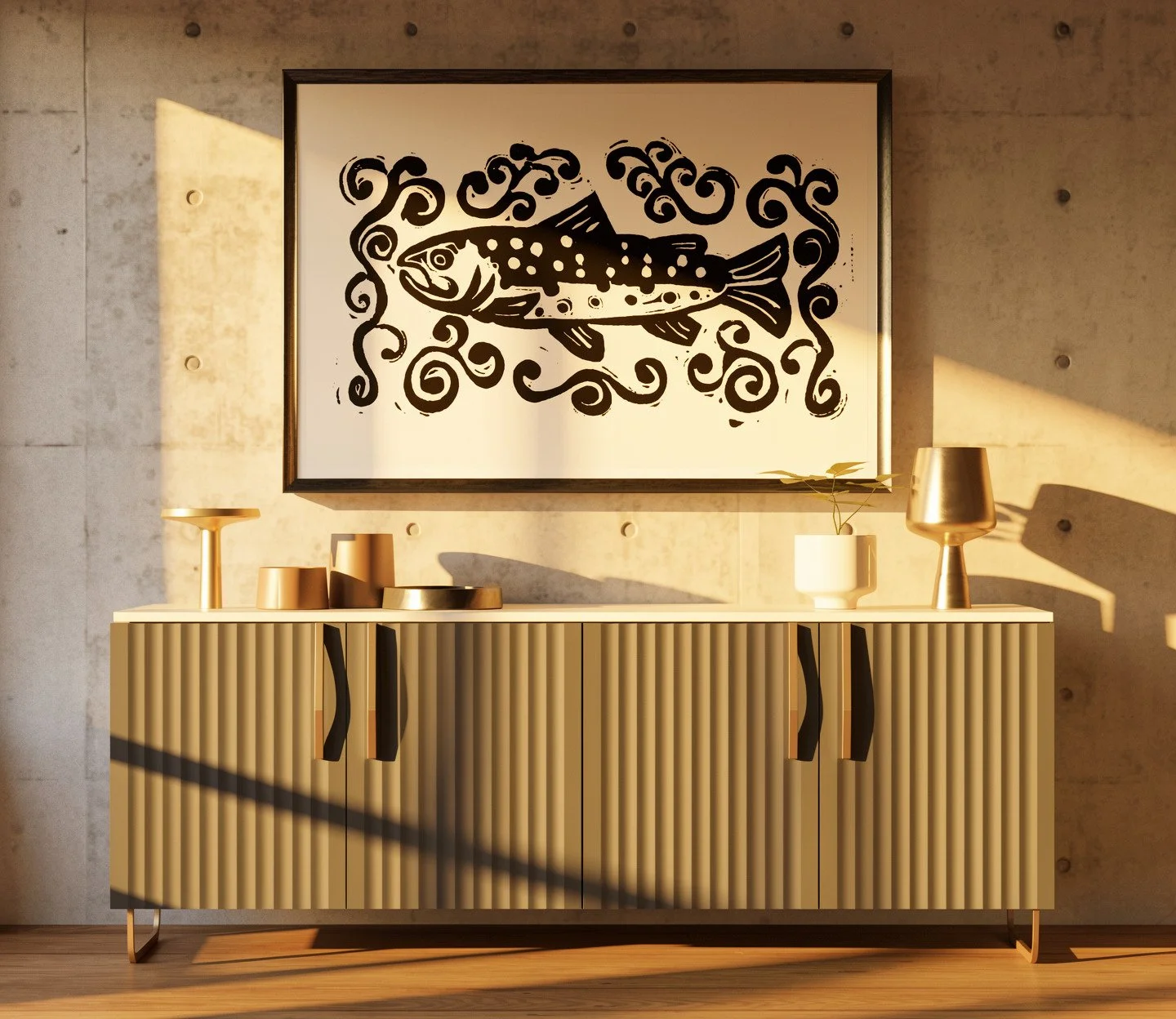 Minimalist interior with a modern cabinet-Golden Hour.jpg