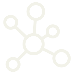 Simple diagram of a molecule with a central circle connected to five outer circles by lines