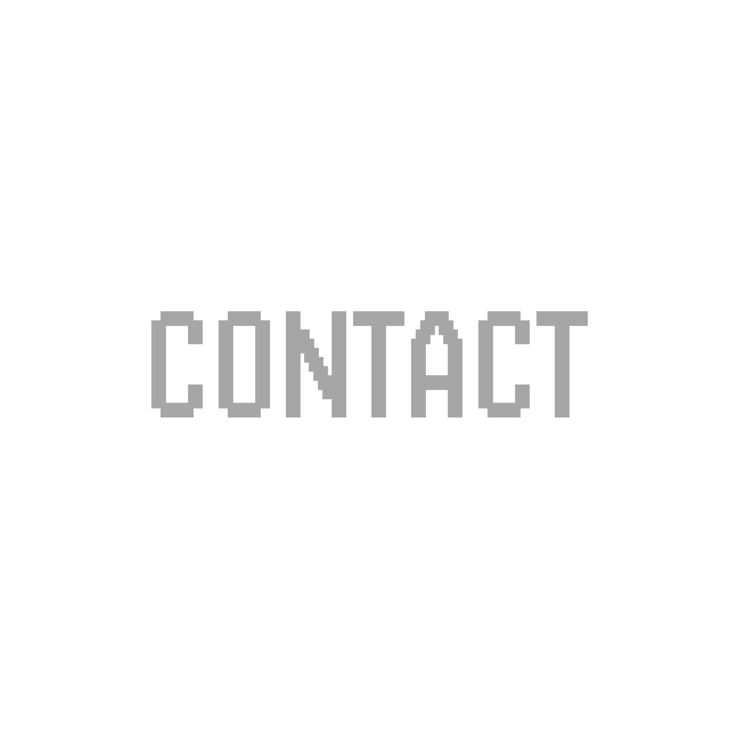 Pixelated black, gray, and white text that reads 'Contact' and 'Cavale' in a retro arcade style.