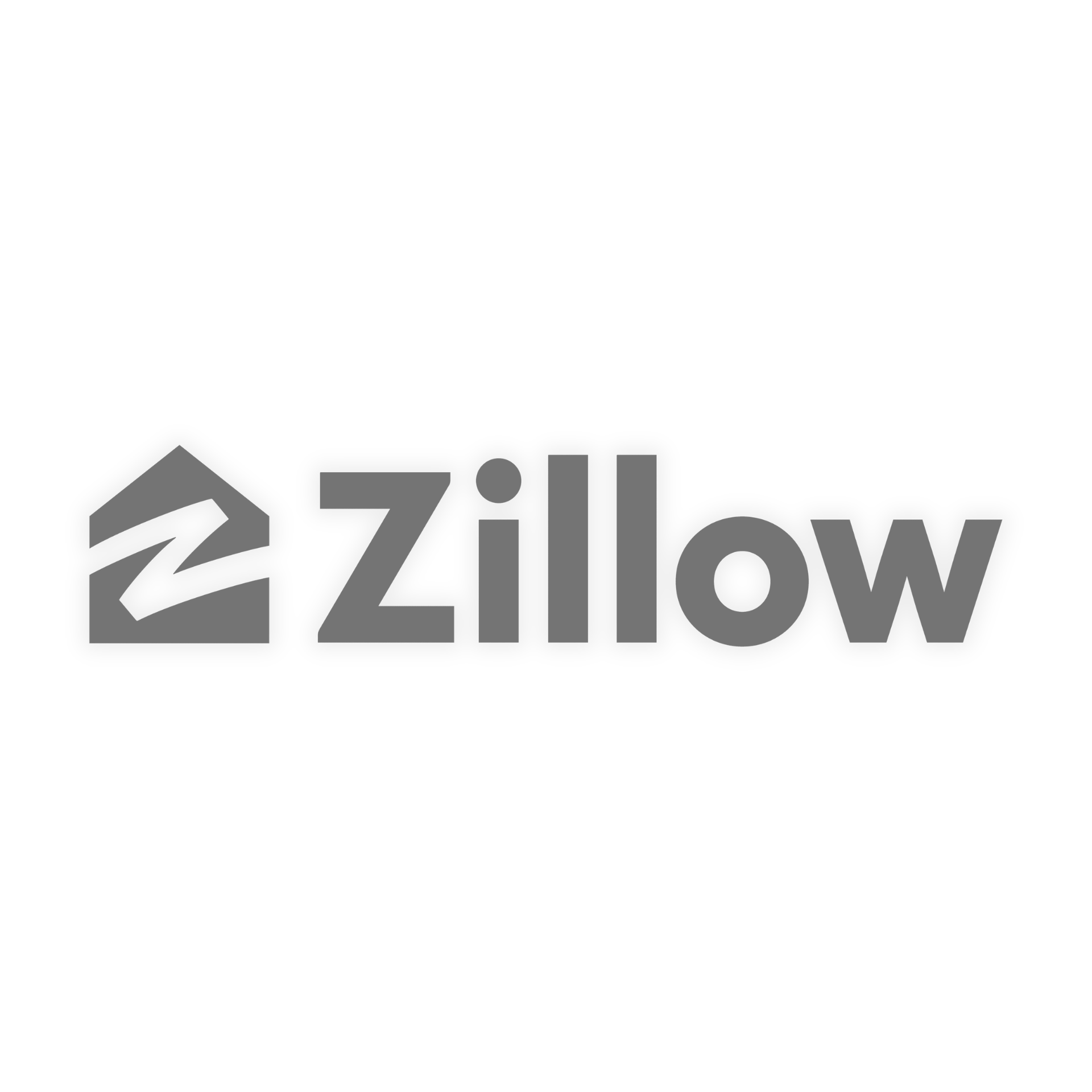 A black background with gray text that reads "Zillow"