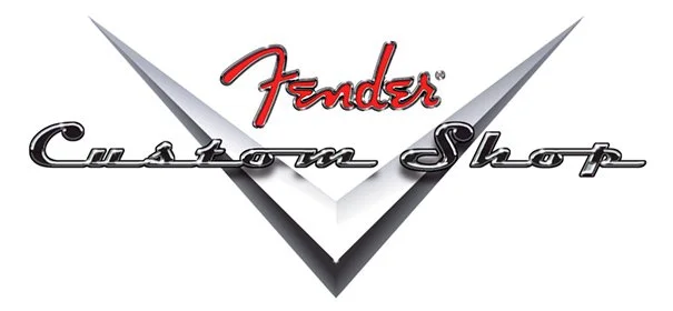 Fender logo with the name 'Custom Shop' underneath and a stylized V-shaped design.