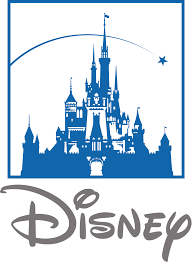 Silhouette of Disney castle with a shooting star and the Disney logo