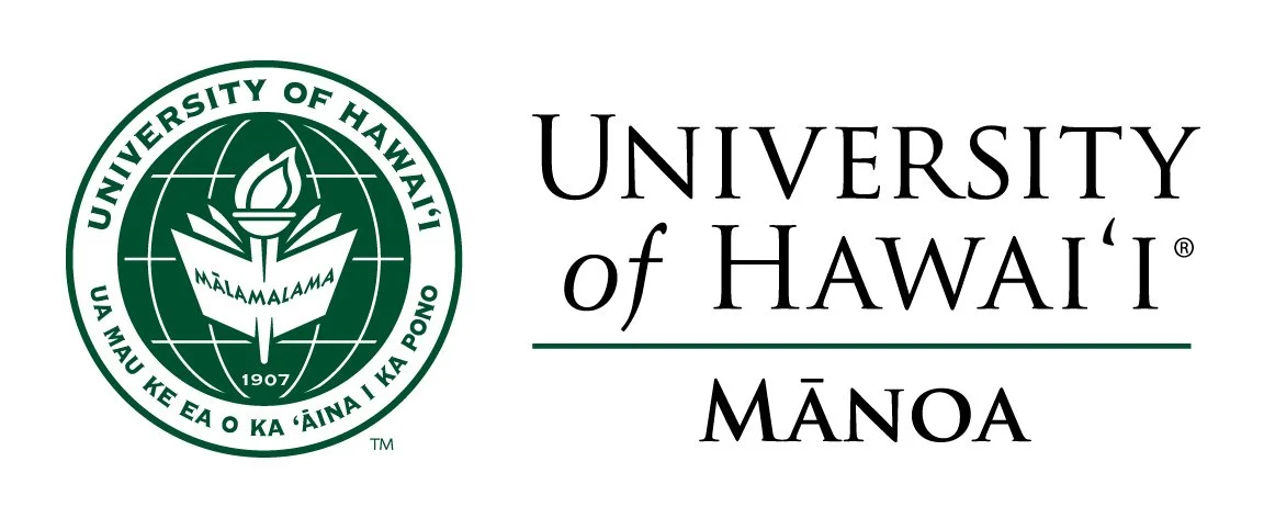 The logo of the University of Hawaii Manoa, featuring a shield with a book and torch, and the university name in bold text.