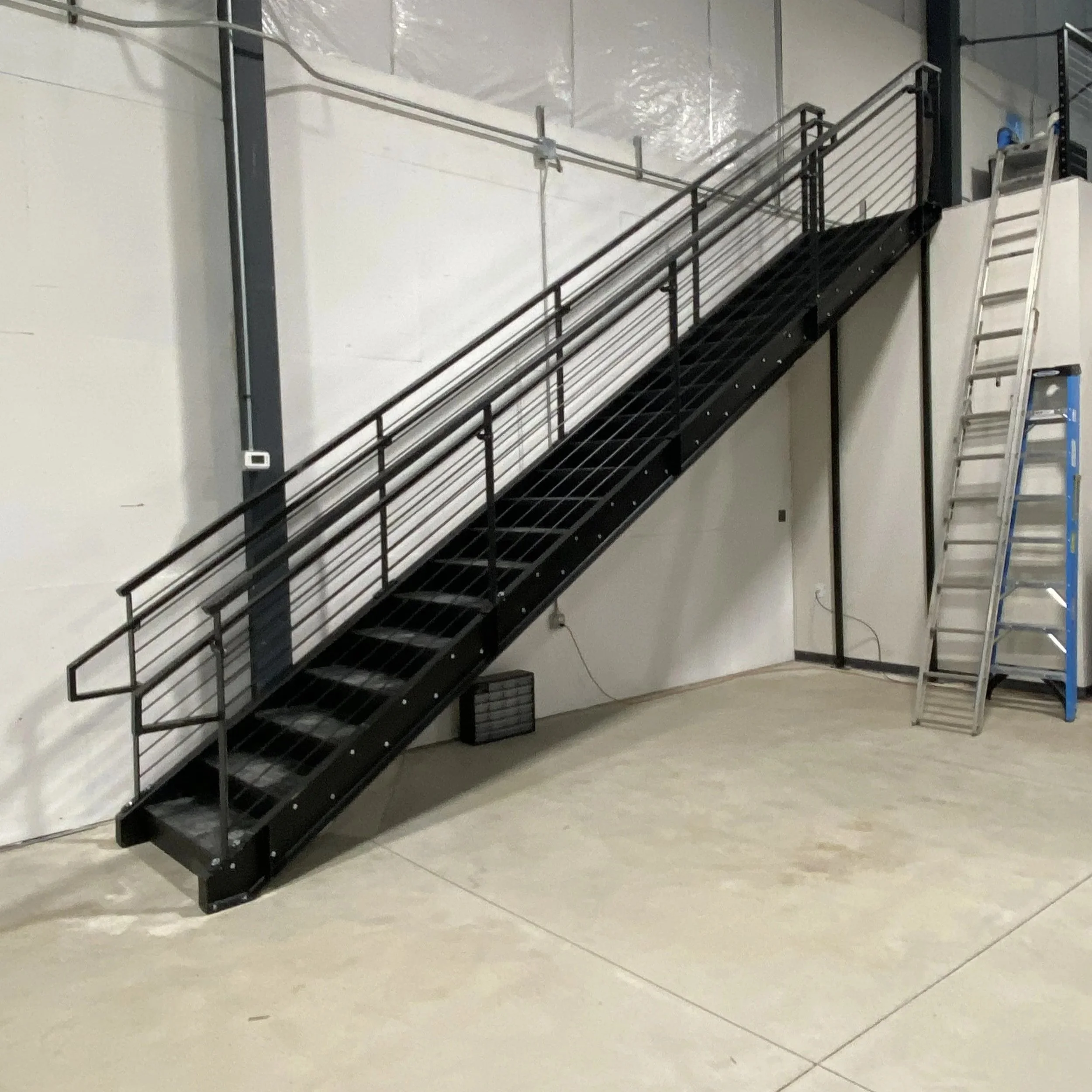 metal staircase and railing