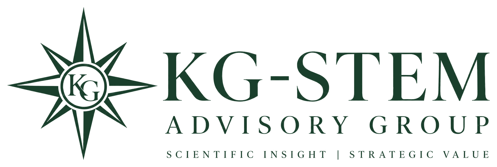 KG-STEM Advisory Group logo with a compass rose emblem. Scientific Insight | Strategic Value