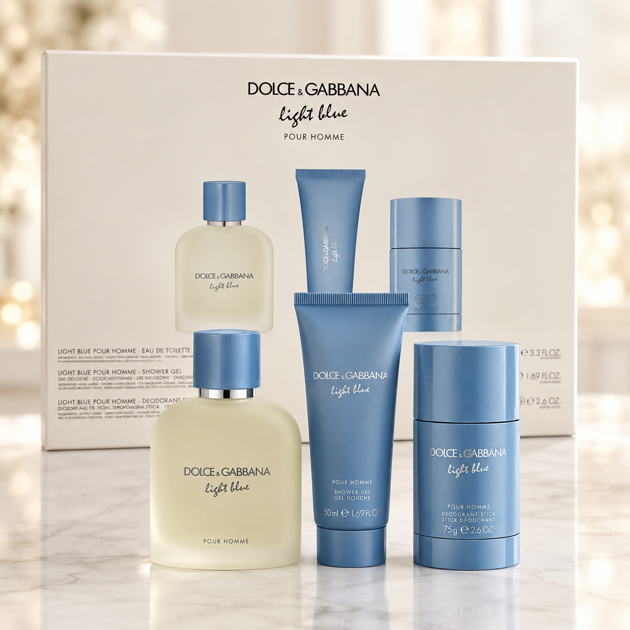 Dolce & Gabbana Light Blue Pour Homme 3-Piece Gift Set Eau de Toilette