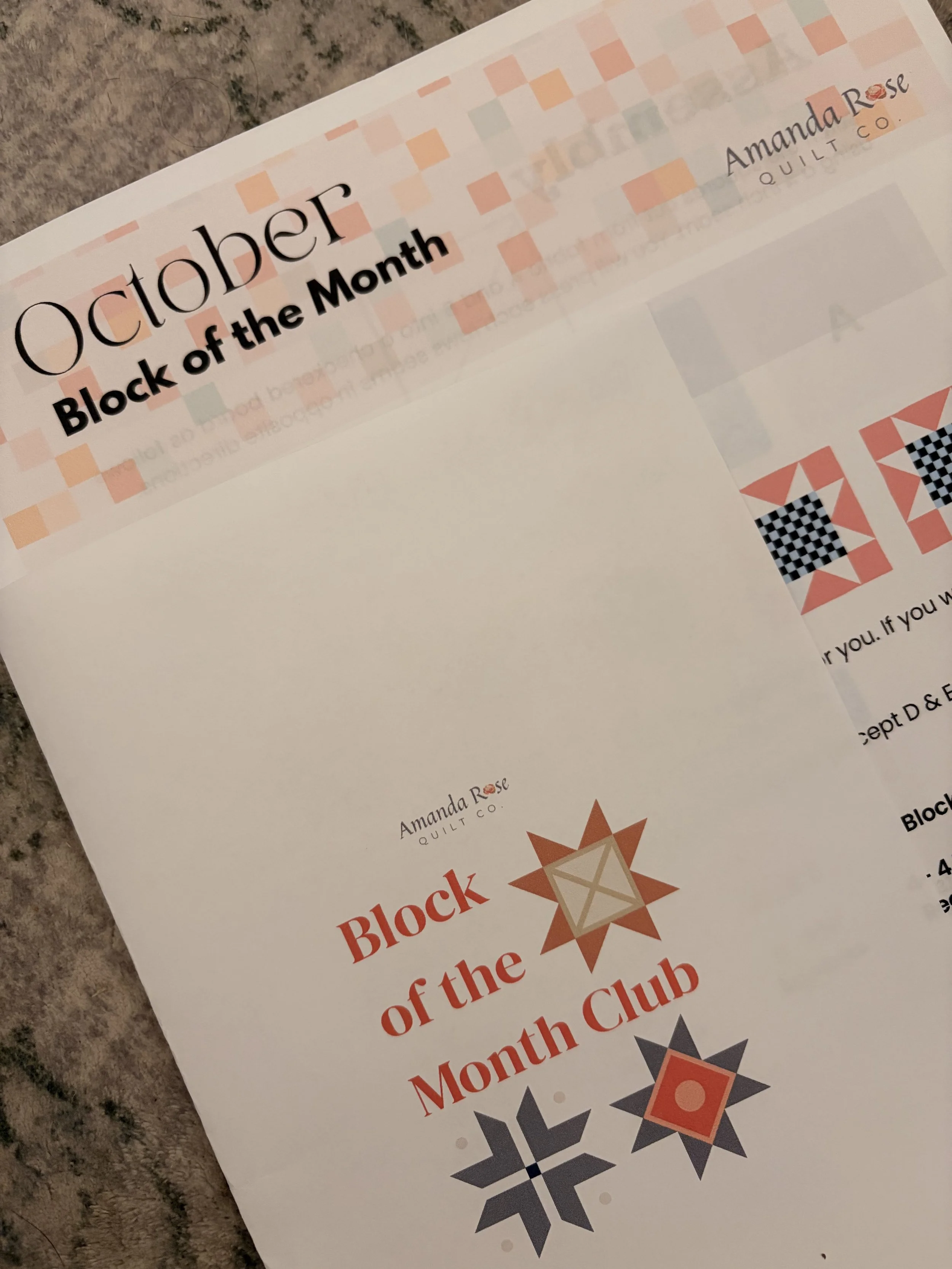 Block of the Month- October 2026- Pattern Only
